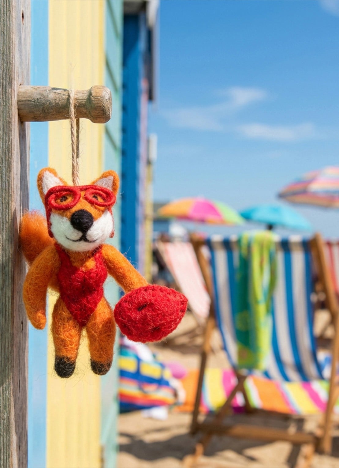 Felt So Good Baywatch Fox kersthanger 10 cm - voorkant 3 oranje