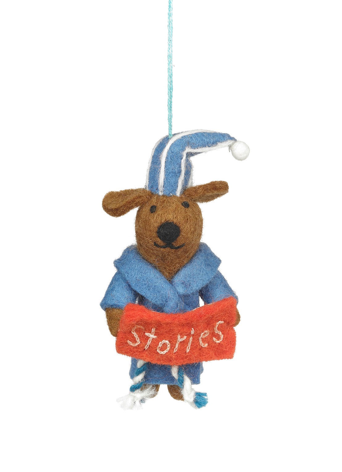 Felt So Good Benny the Bedtime Stories Pooch kersthanger 13 cm - voorkant 4 blauw