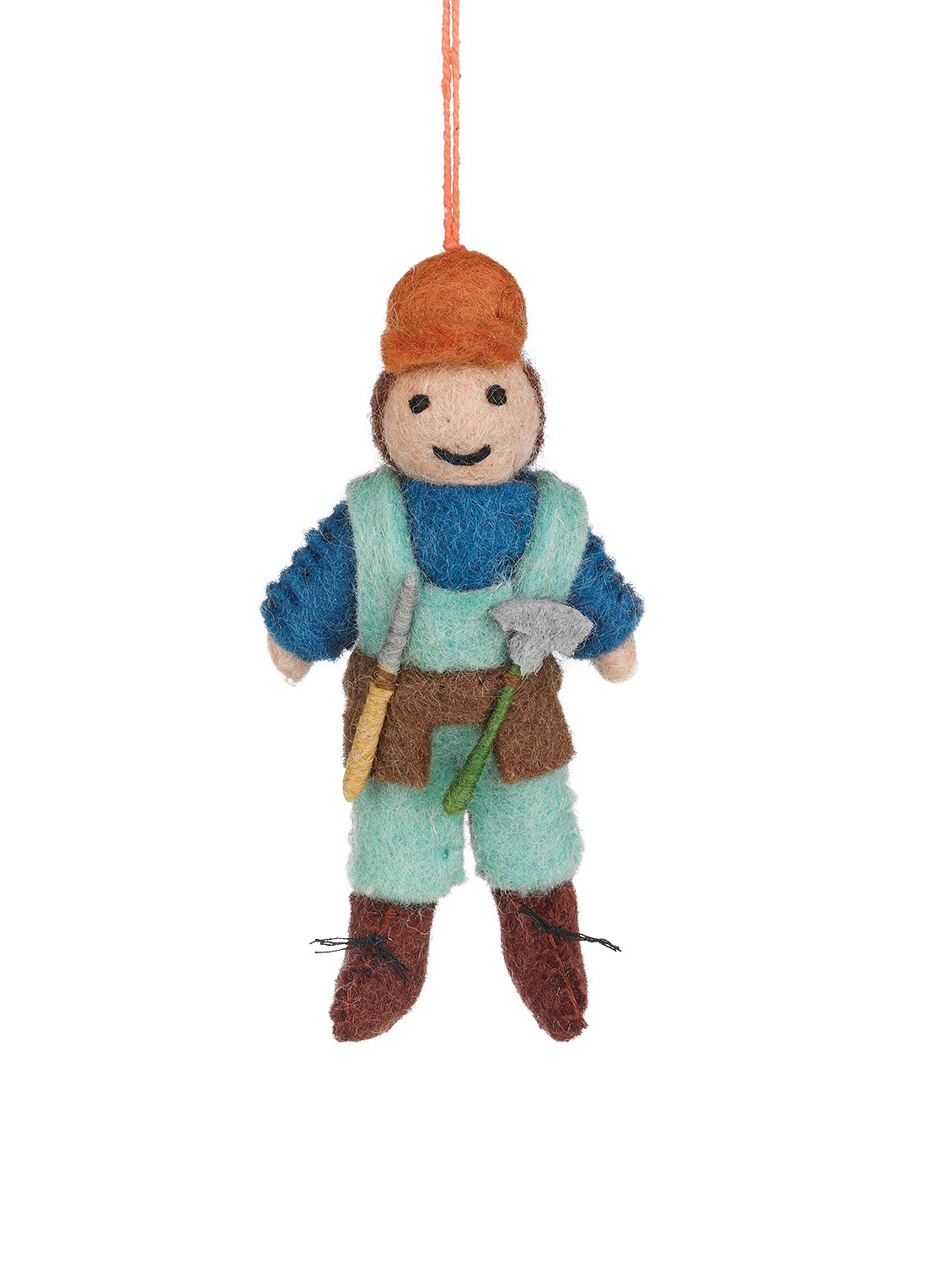 Felt So Good Bernie the Builder kersthanger 11,5 cm - voorkant blauw