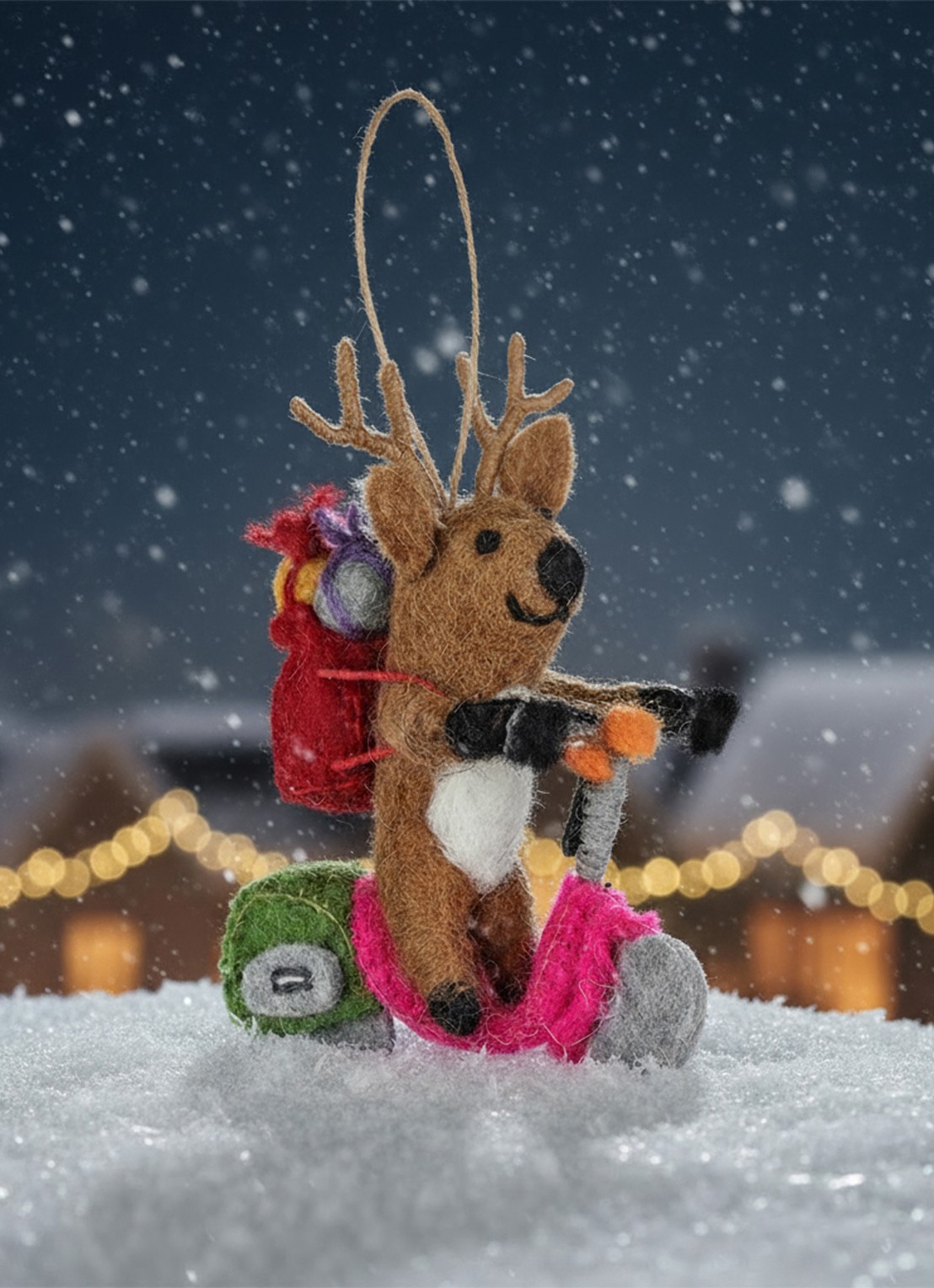 Felt So Good Comet the Reindeer kersthanger 11,5 cm - achterkant 2 bruin