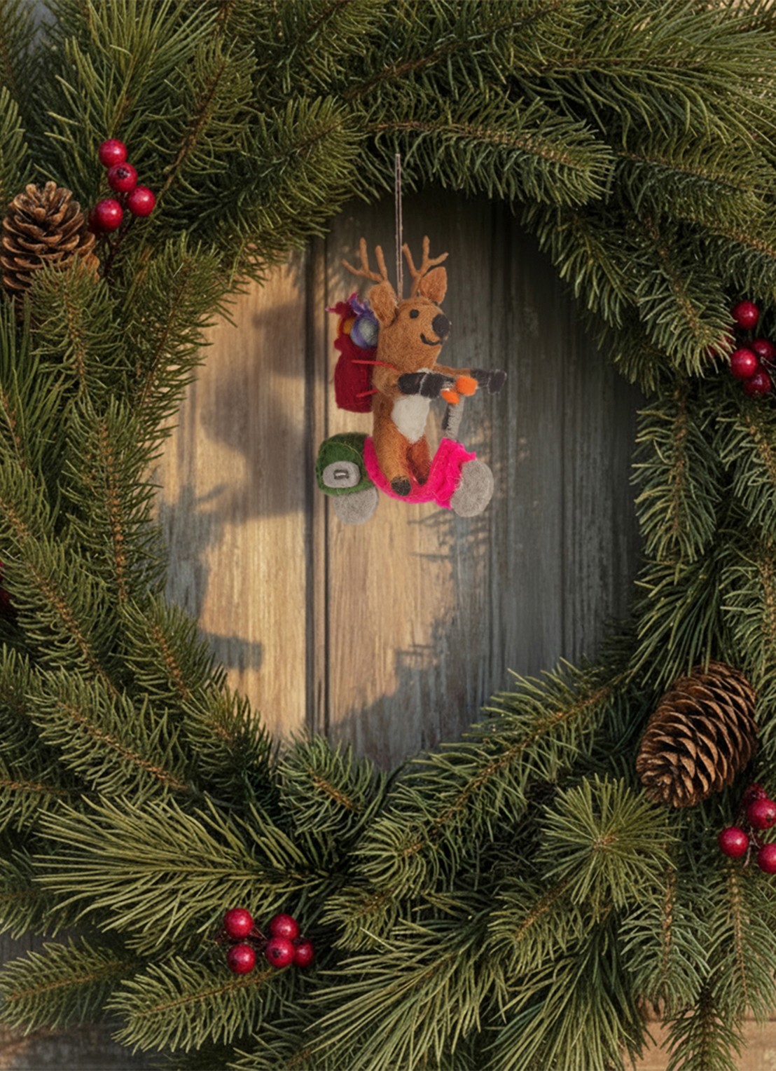 Felt So Good Comet the Reindeer kersthanger 11,5 cm - detail bruin