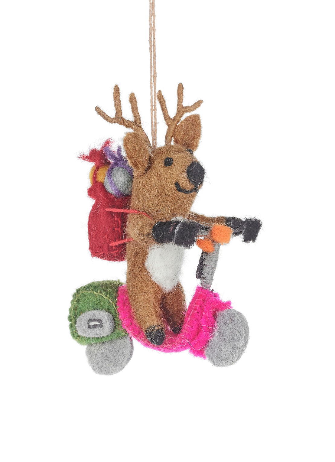 Felt So Good Comet the Reindeer kersthanger 11,5 cm - voorkant 3 bruin