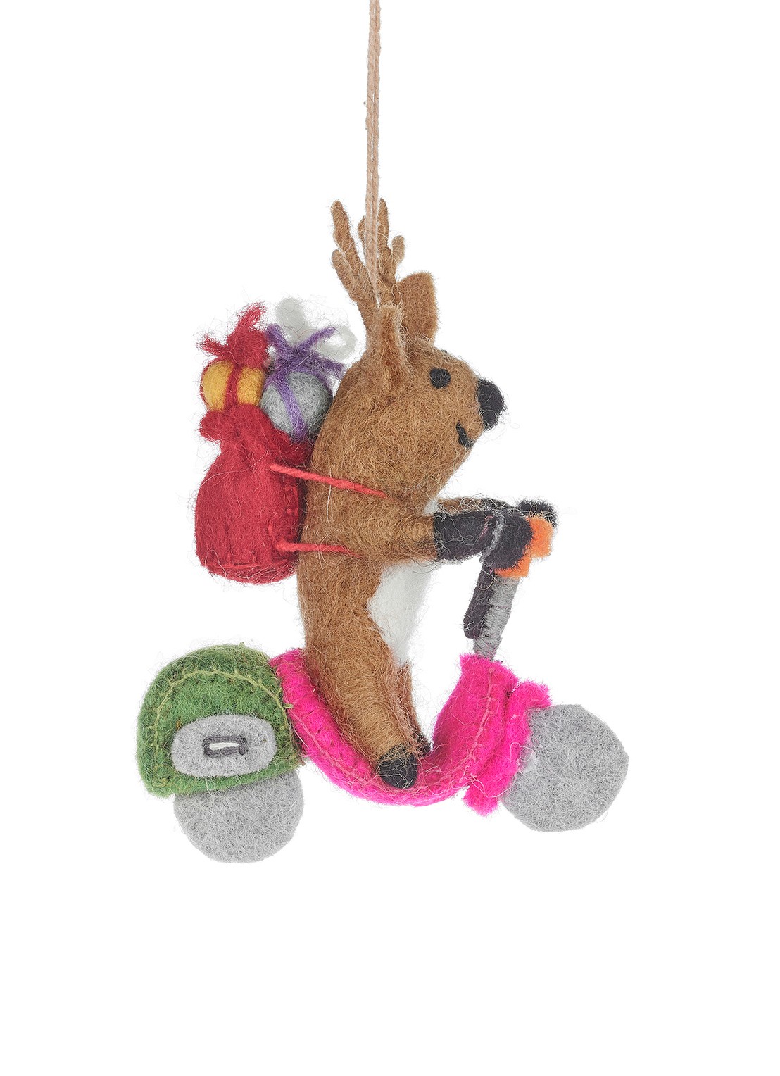 Felt So Good Comet the Reindeer kersthanger 11,5 cm - voorkant 4 bruin
