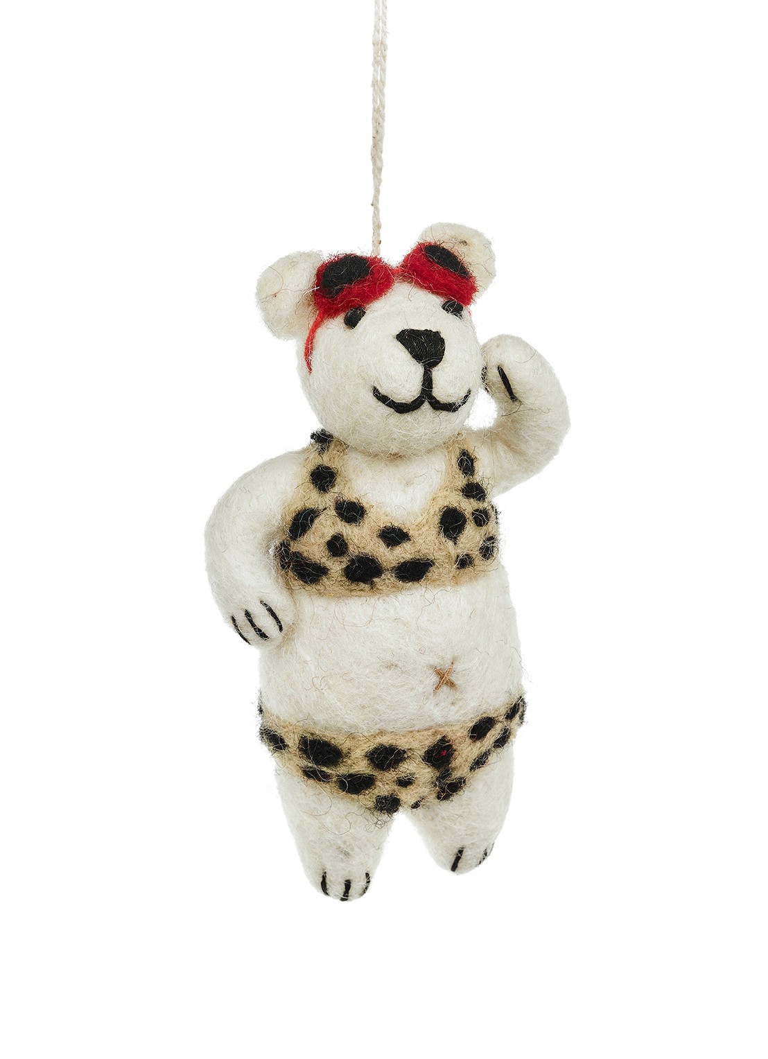Felt So Good Diva Polar Bear kersthanger 11,5 cm - voorkant 2 wit