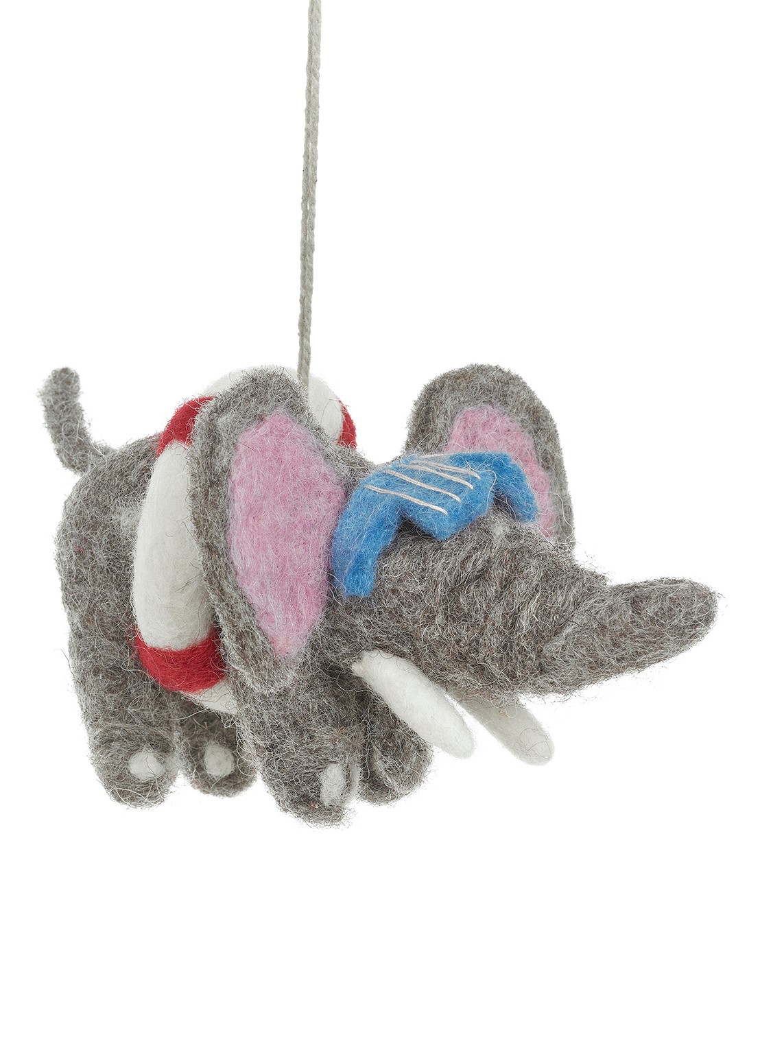 Felt So Good Diving Dumbo kersthanger 13 cm - voorkant 4 grijs