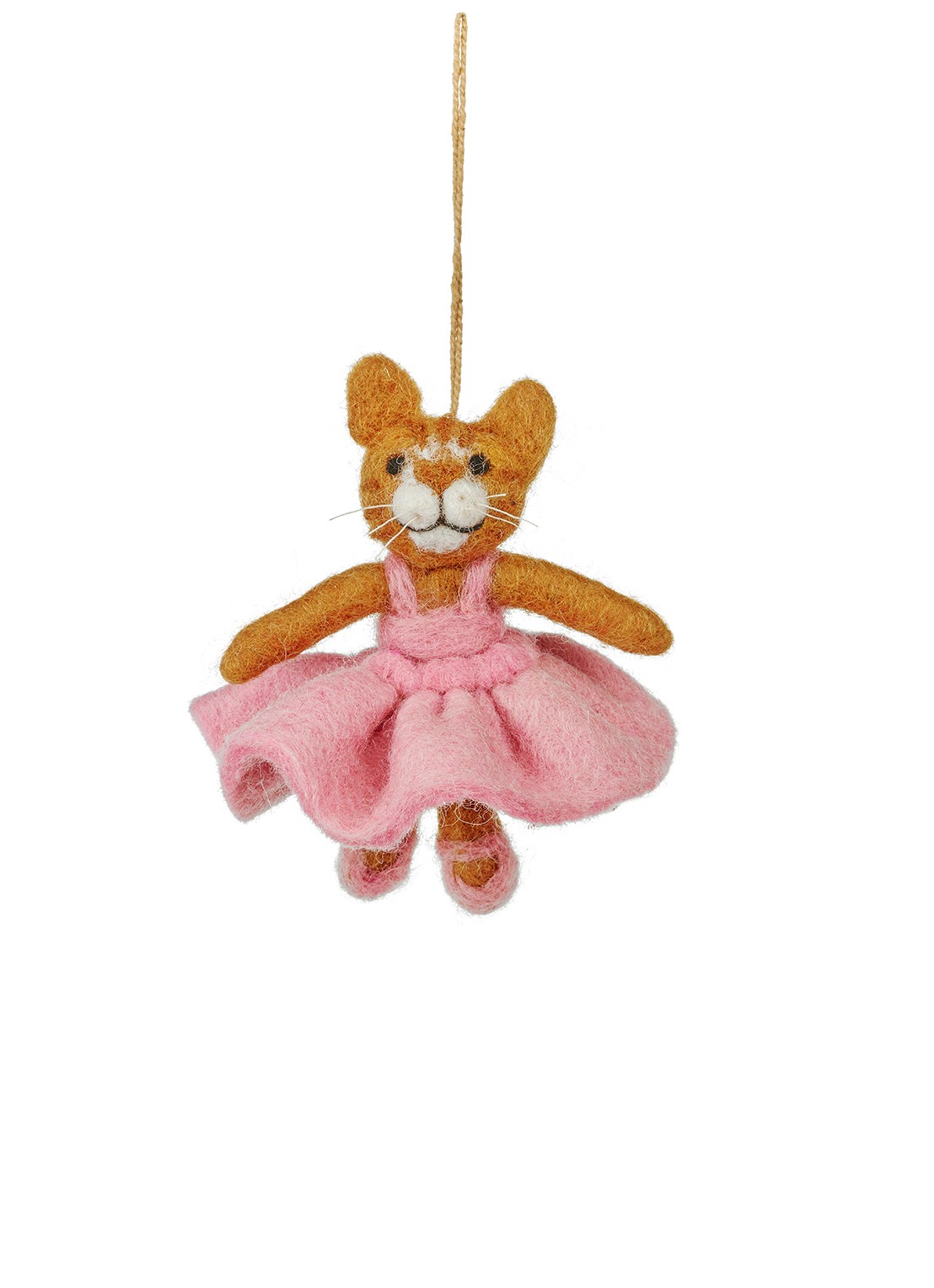 Felt So Good Gracie Cat kersthanger 11 cm - voorkant 2 roze