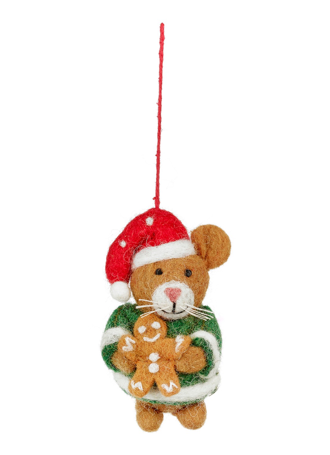 Felt So Good Harvey the christmas hamster kersthanger 10 cm - voorkant 3 bruin
