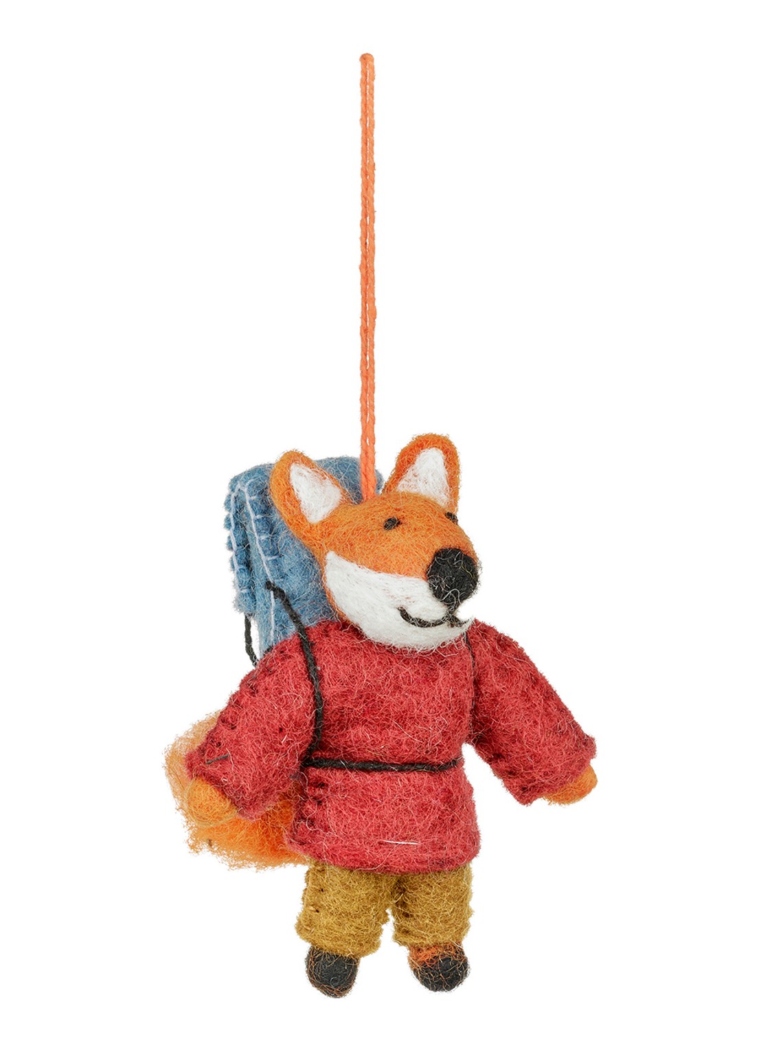 Felt So Good Hiking Fox kersthanger 10 cm - voorkant rood