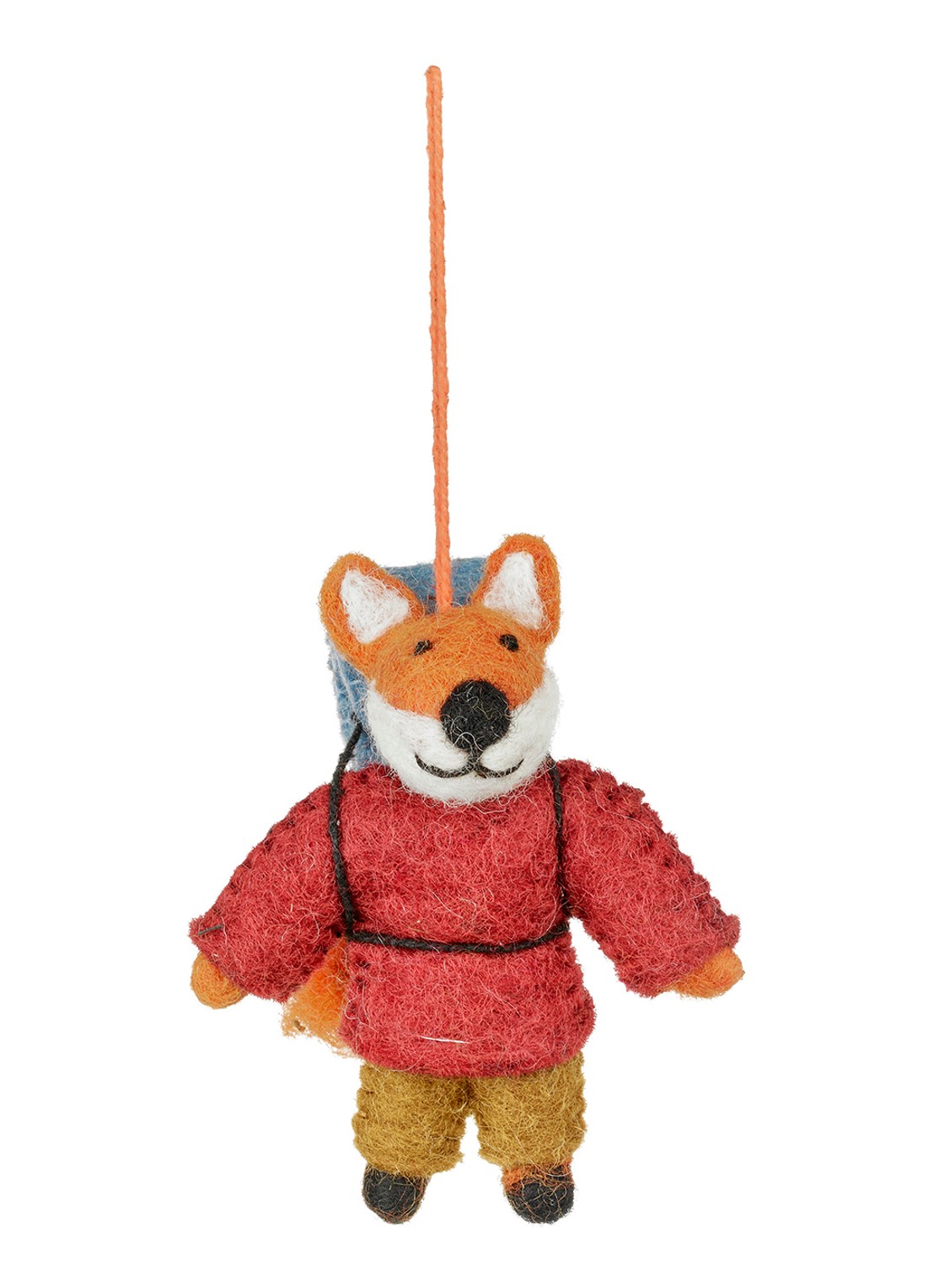 Felt So Good Hiking Fox kersthanger 10 cm - voorkant 2 rood