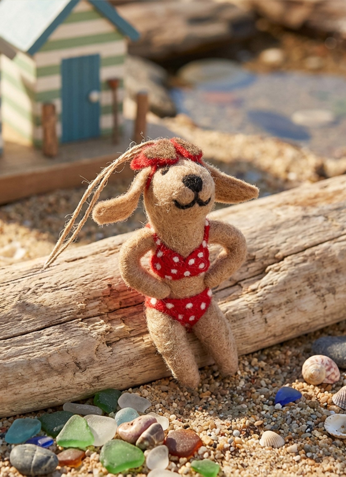 Felt So Good Hot Dog kersthanger 10,5 cm - voorkant 2 bruin