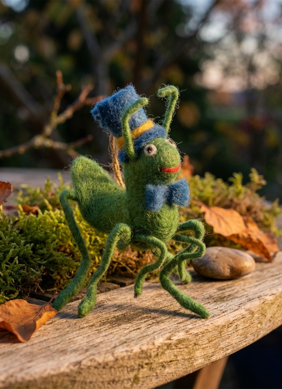 Felt So Good Jimothy Cricket kersthanger 6 cm - detail 4 groen