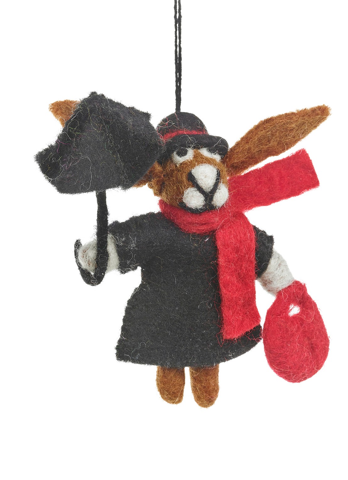Felt So Good Mary Hoppins kersthanger 13,5 cm - voorkant zwart