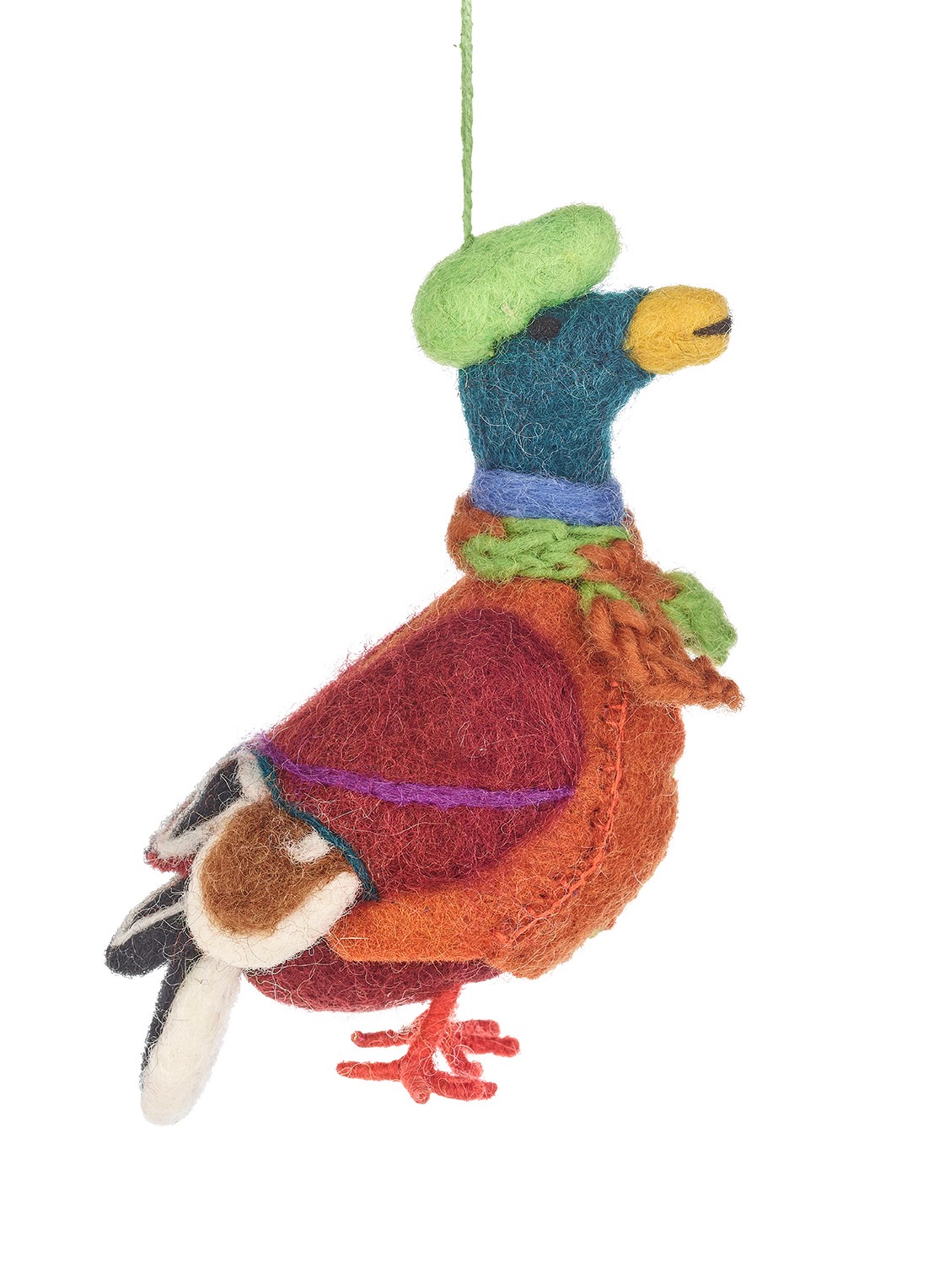 Felt So Good Master Mallard the Duck kersthanger 14 cm - voorkant 4 oranje