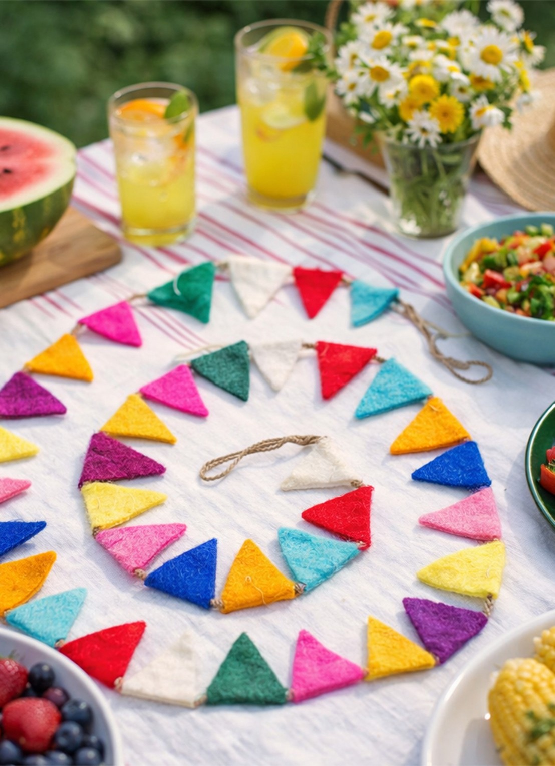 Felt So Good Mini Fesitval Bunting kerstslinger 200 cm - detail rood