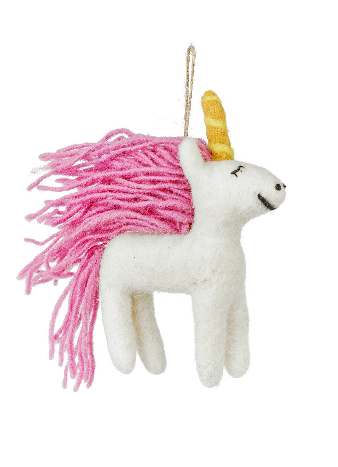 Felt So Good Mystic Unicorn kersthanger 13 cm - voorkant 4 wit