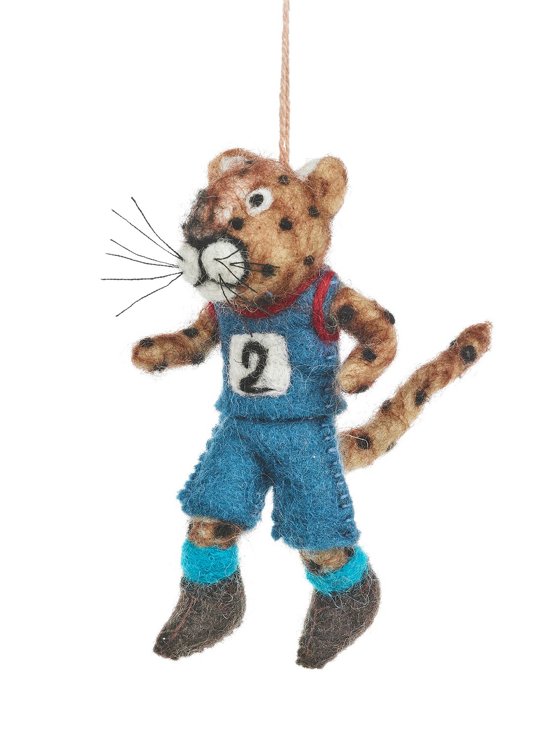 Felt So Good Running Cheetah kersthanger 12 cm - voorkant 4 blauw