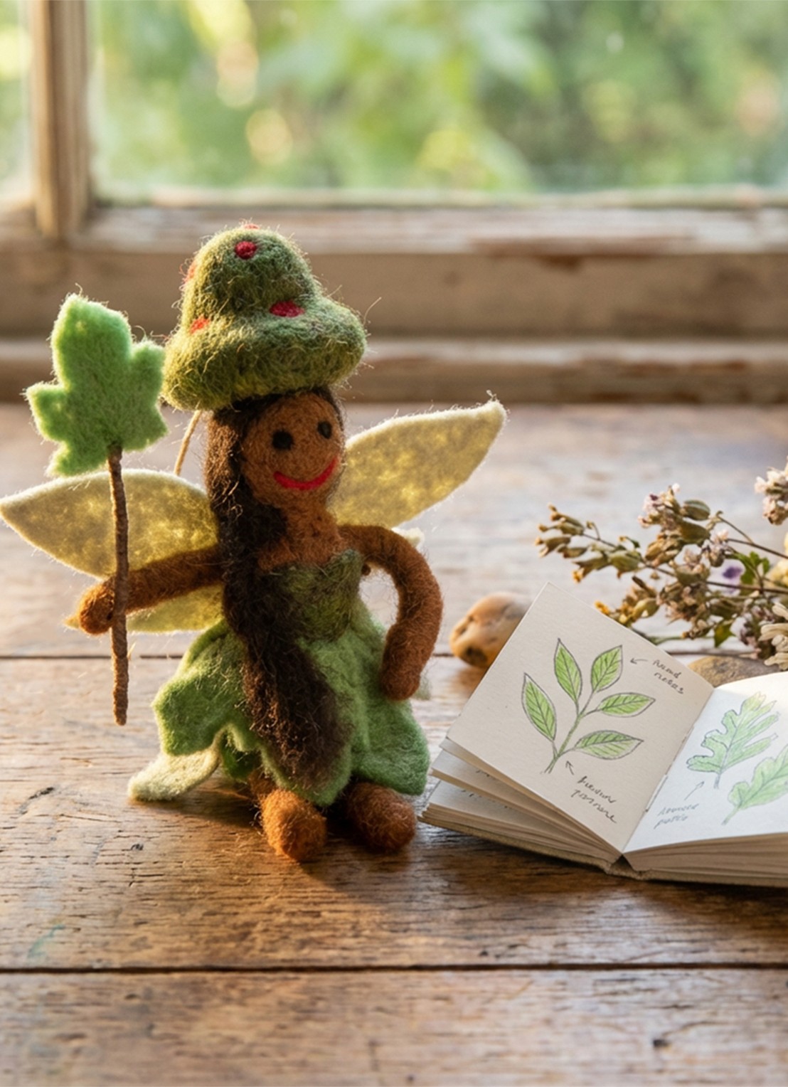 Felt So Good Sage the Forest Fairy kersthanger 15 cm - achterkant 3 groen
