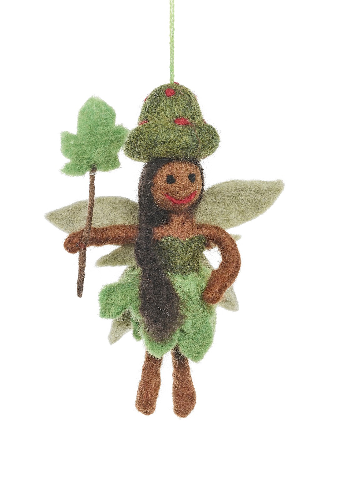 Felt So Good Sage the Forest Fairy kersthanger 15 cm - voorkant groen