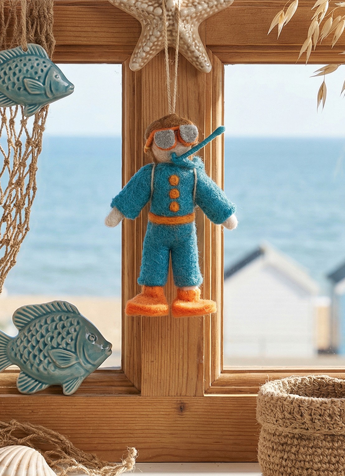 Felt So Good Scuba Steve kersthanger 10 cm - detail 4 blauw