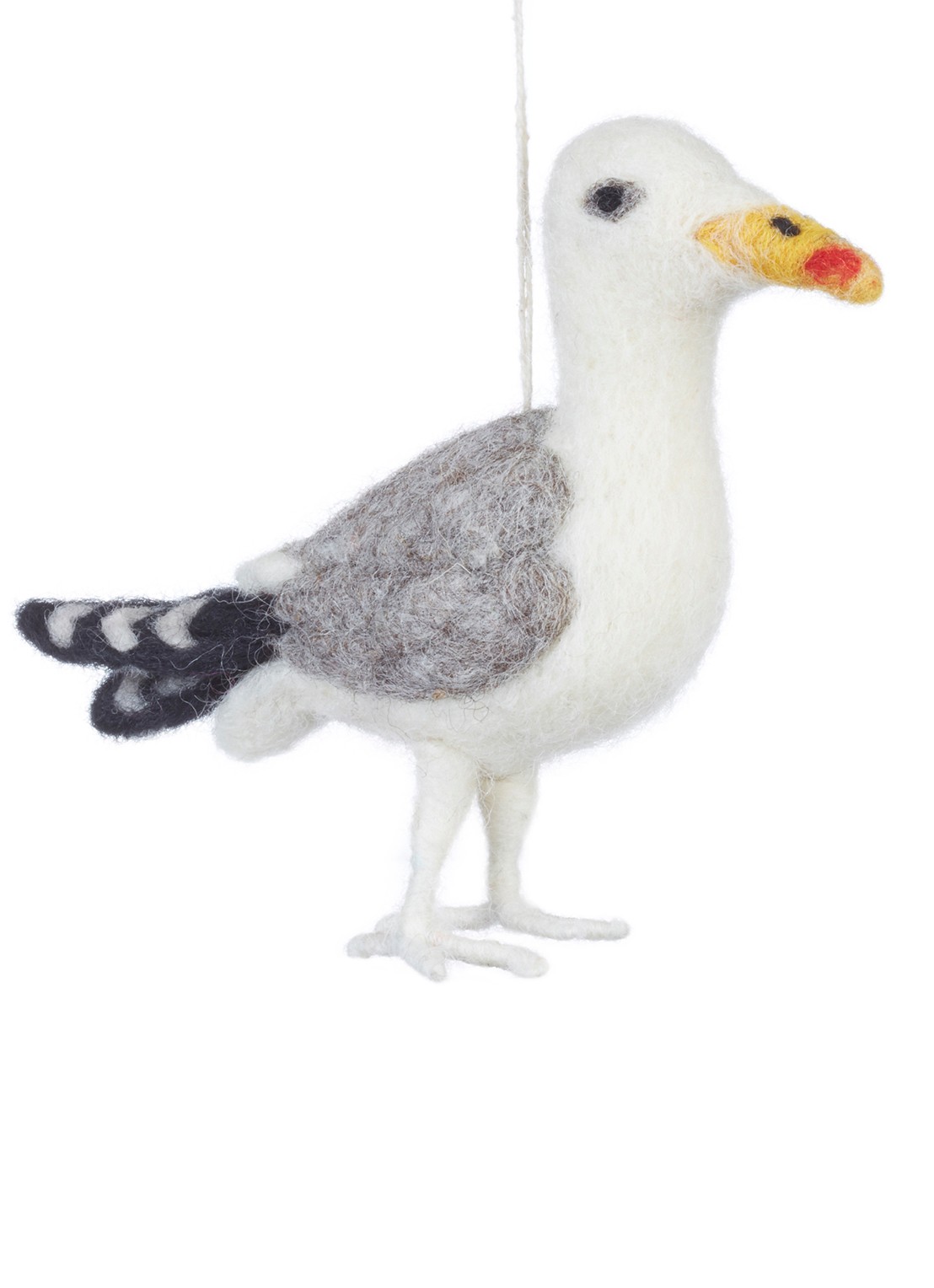 Felt So Good Seagull kersthanger 11 cm - voorkant wit