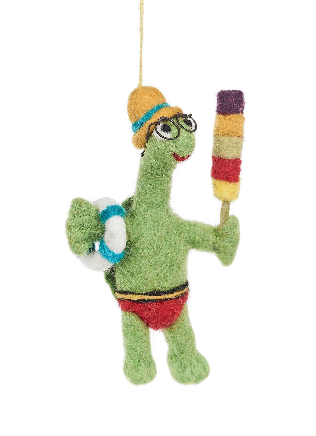 Felt So Good Shellbert the Tortoise kersthanger 13,5 cm - voorkant groen