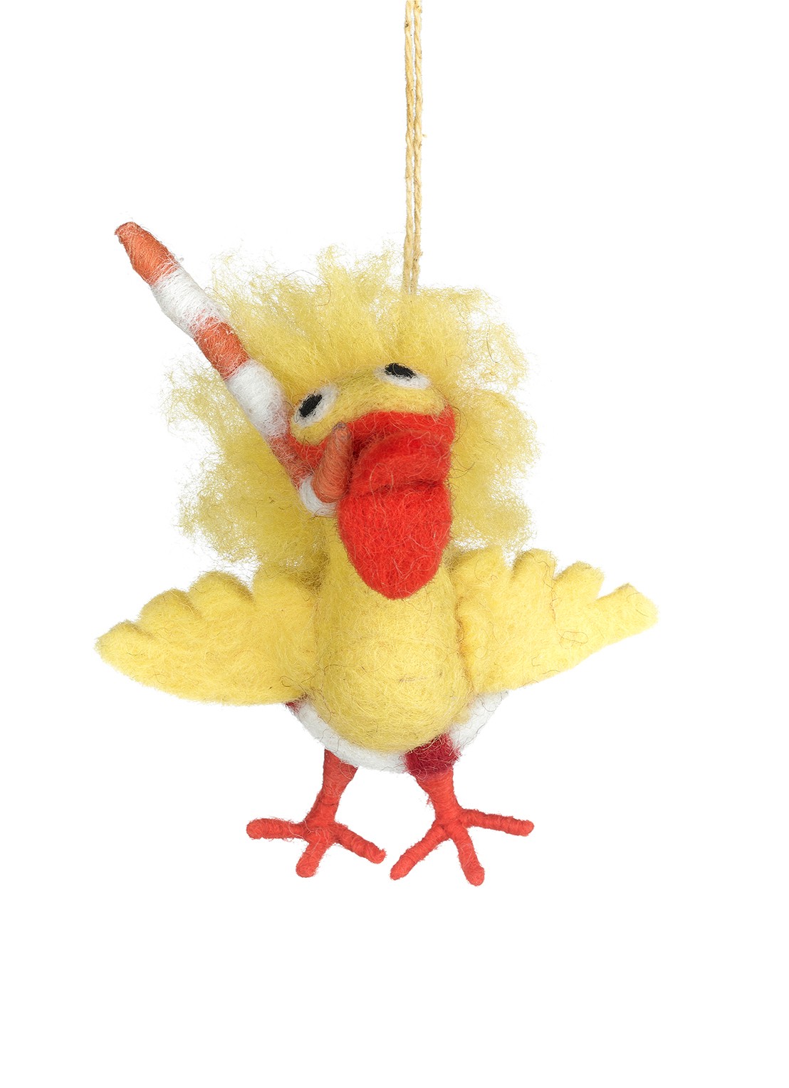 Felt So Good Snorkelling Chick kersthanger 10 cm - voorkant 2 geel