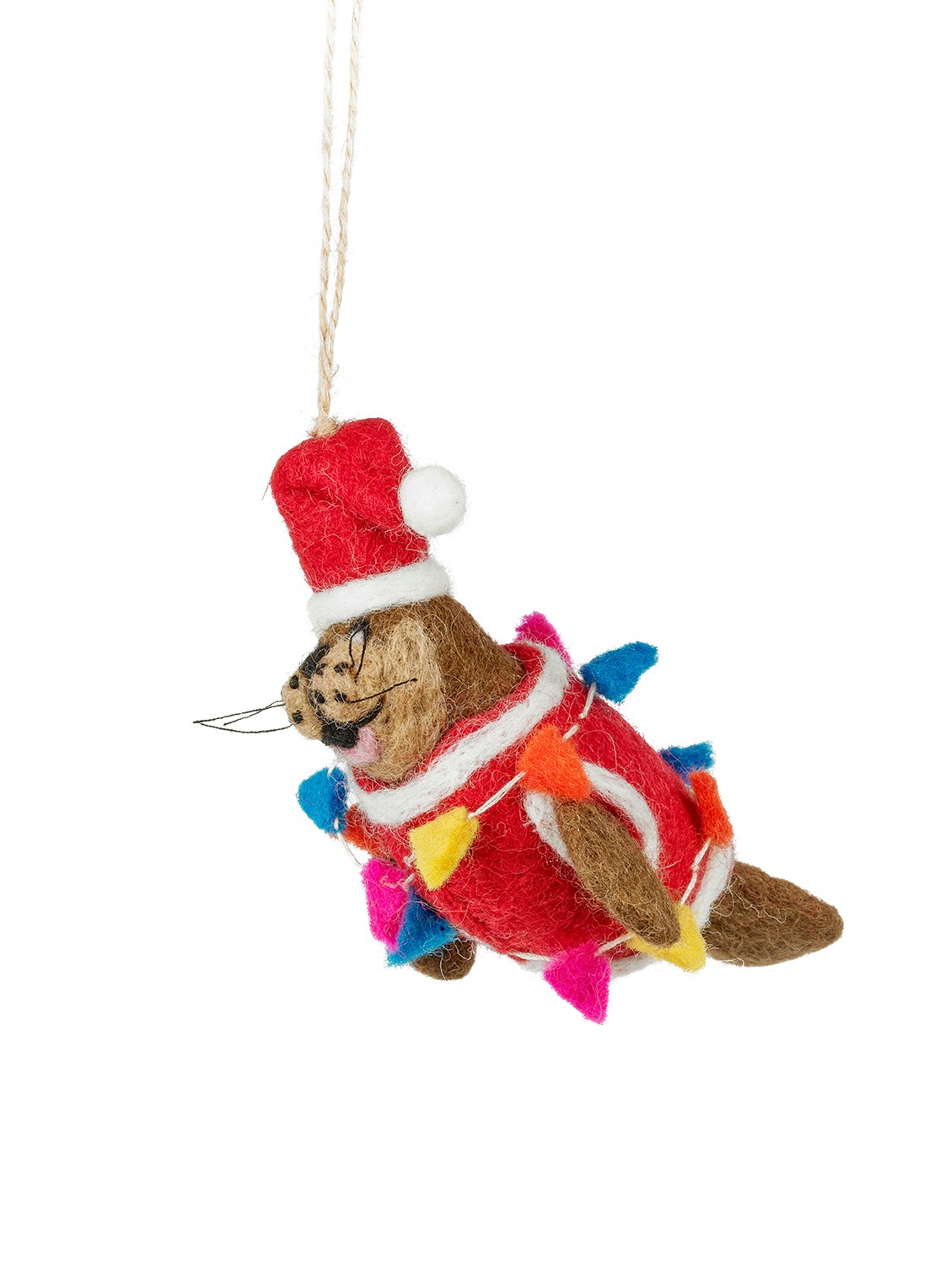 Felt So Good Walter the Christmas Walrus kersthanger 7 cm - voorkant 3 rood