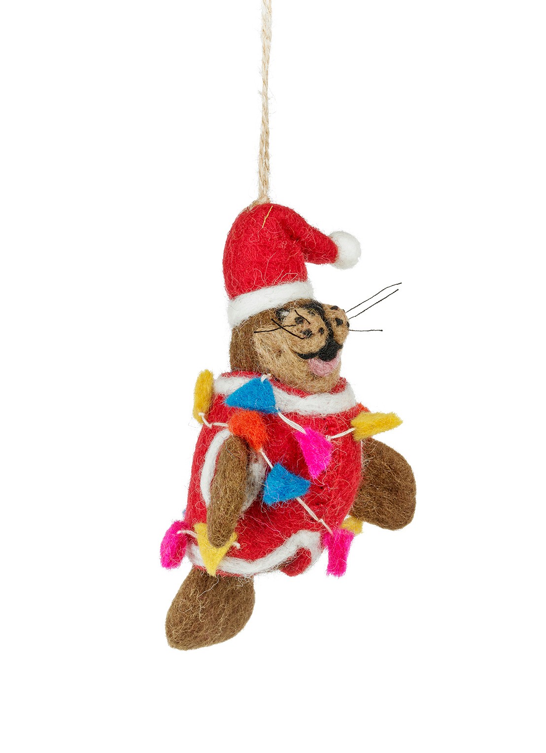 Felt So Good Walter the Christmas Walrus kersthanger 7 cm - voorkant 4 rood