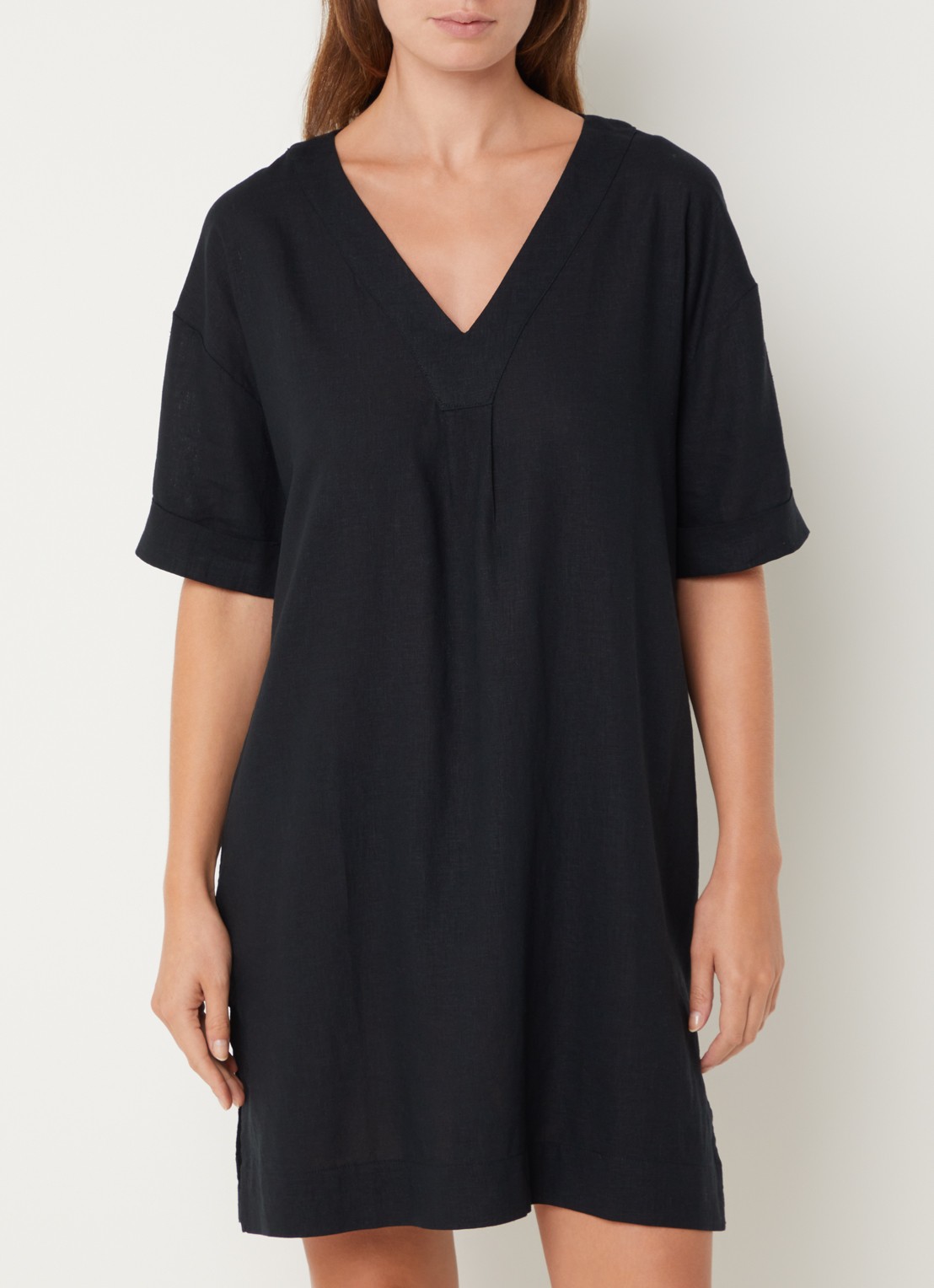 Femilet by Chantelle Mini T-shirt jurk met splitten - detail 4 zwart