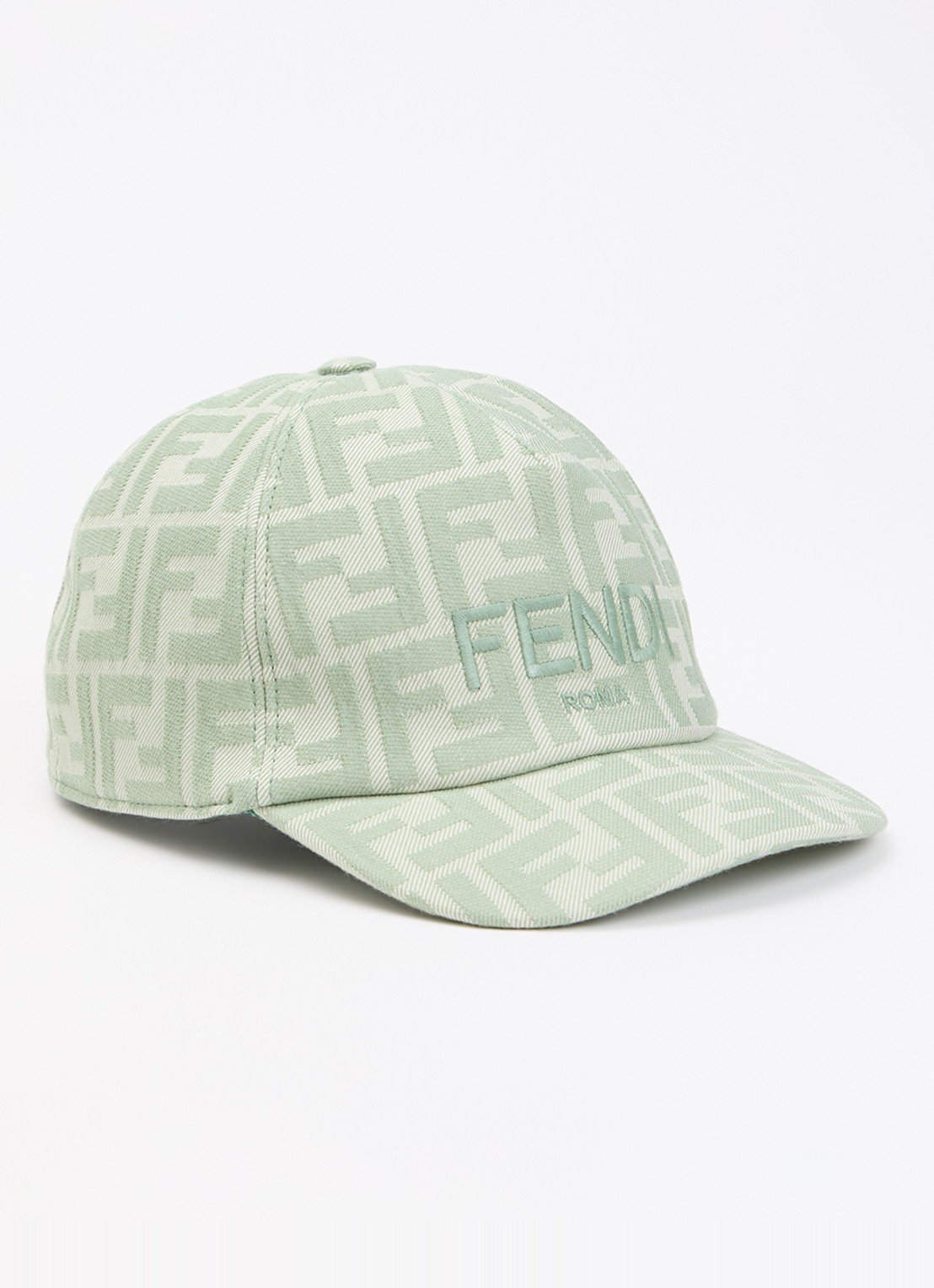 Fendi Baseball pet met logoprint - voorkant lindegroen