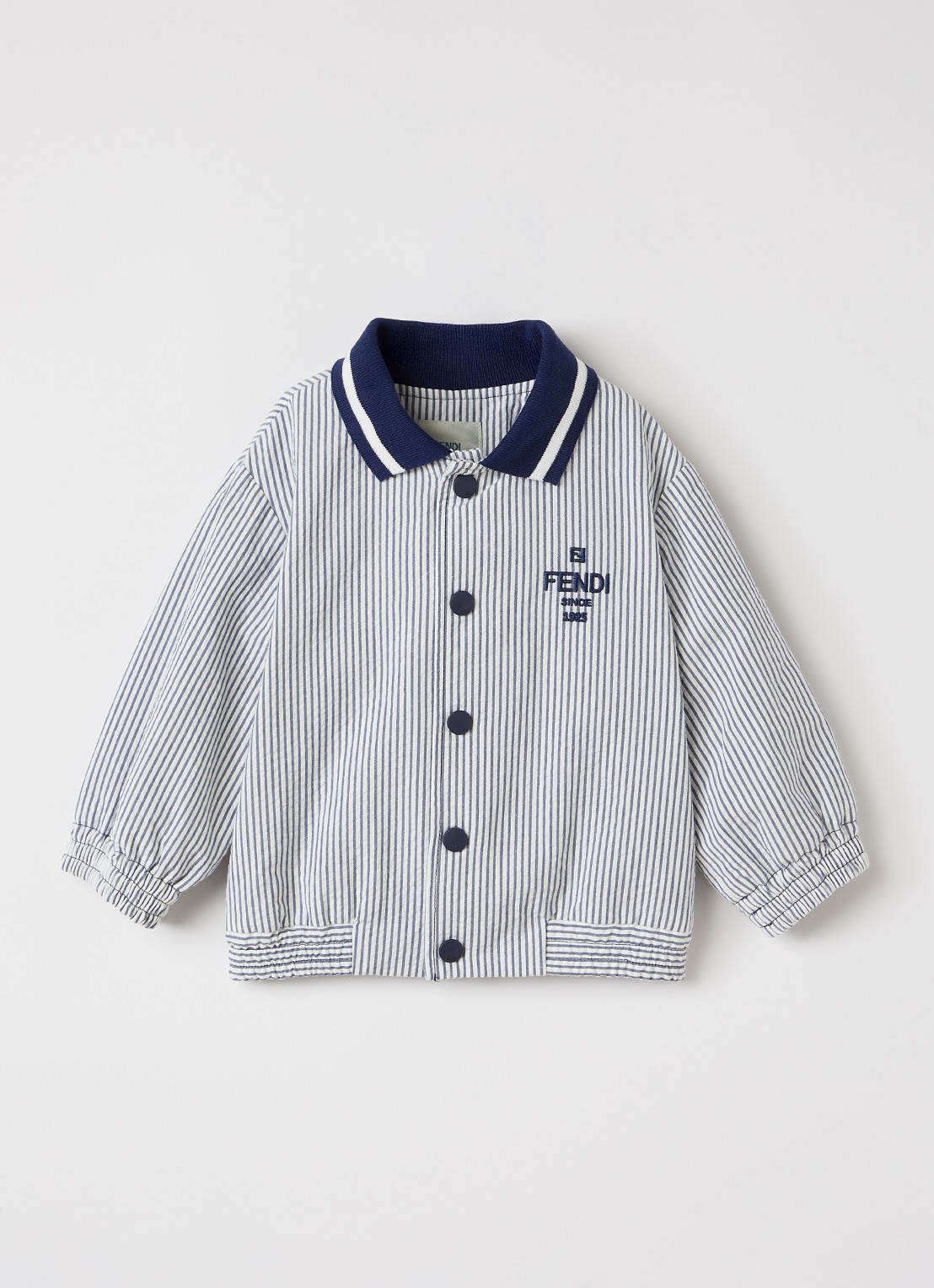 Fendi Bomberjack met streepprint - voorkant donkerblauw