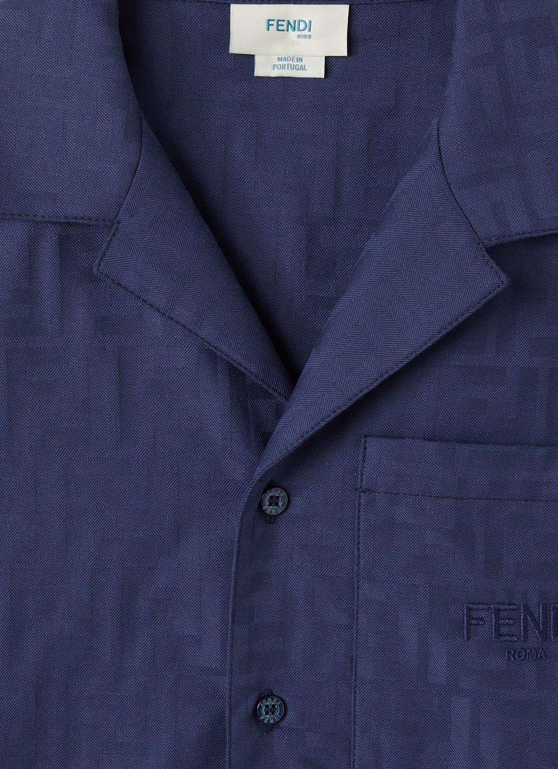 Fendi Camicia overhemd met logoprint - detail 3 donkerblauw
