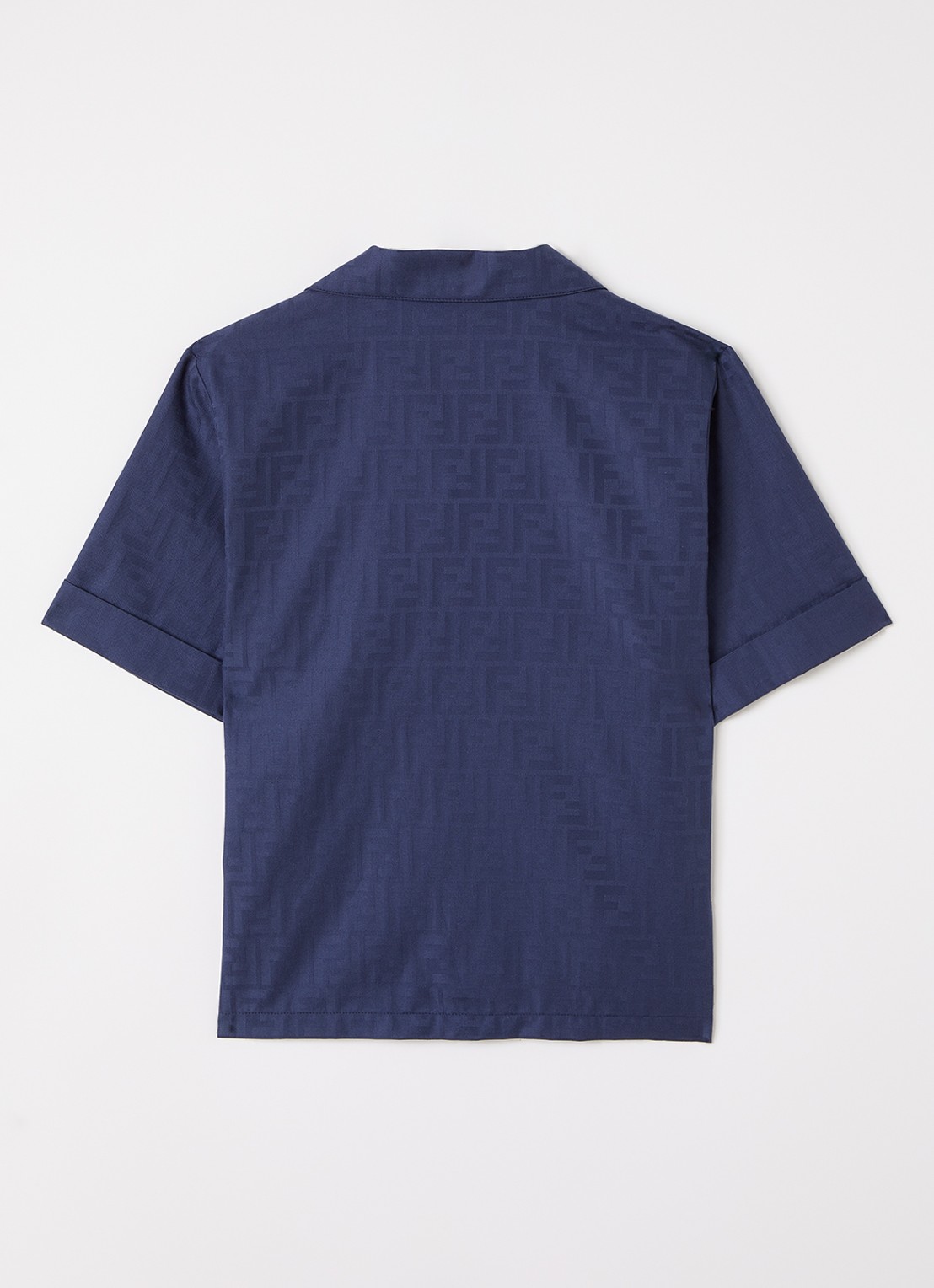 Fendi Camicia overhemd met logoprint - voorkant 2 donkerblauw