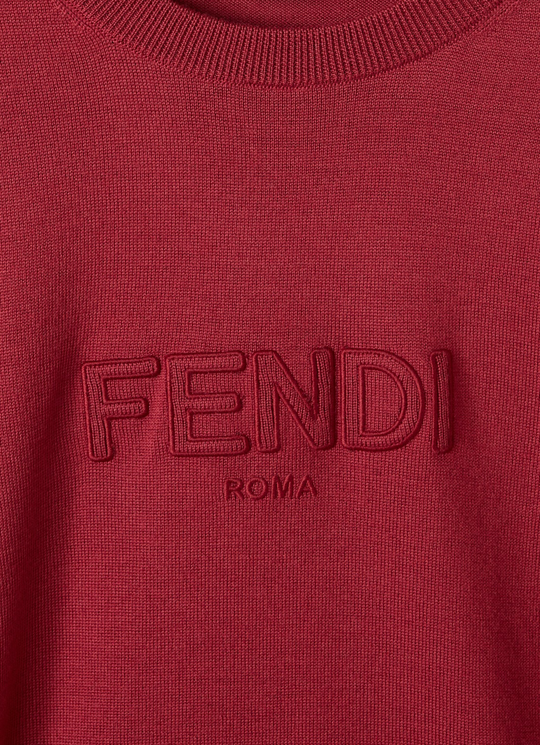 Fendi Fijngebreide pullover met logoprint - detail 3 donkerrood