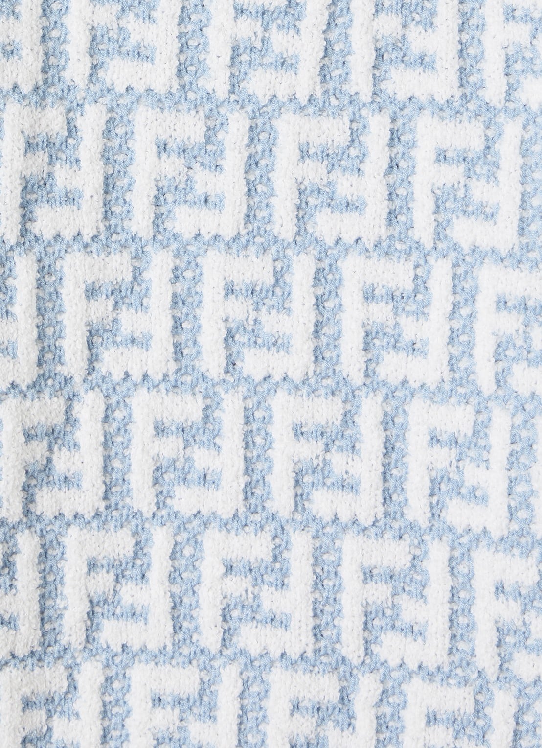 Fendi Girocollo trui met ingebreide logoprint - detail 3 lichtblauw