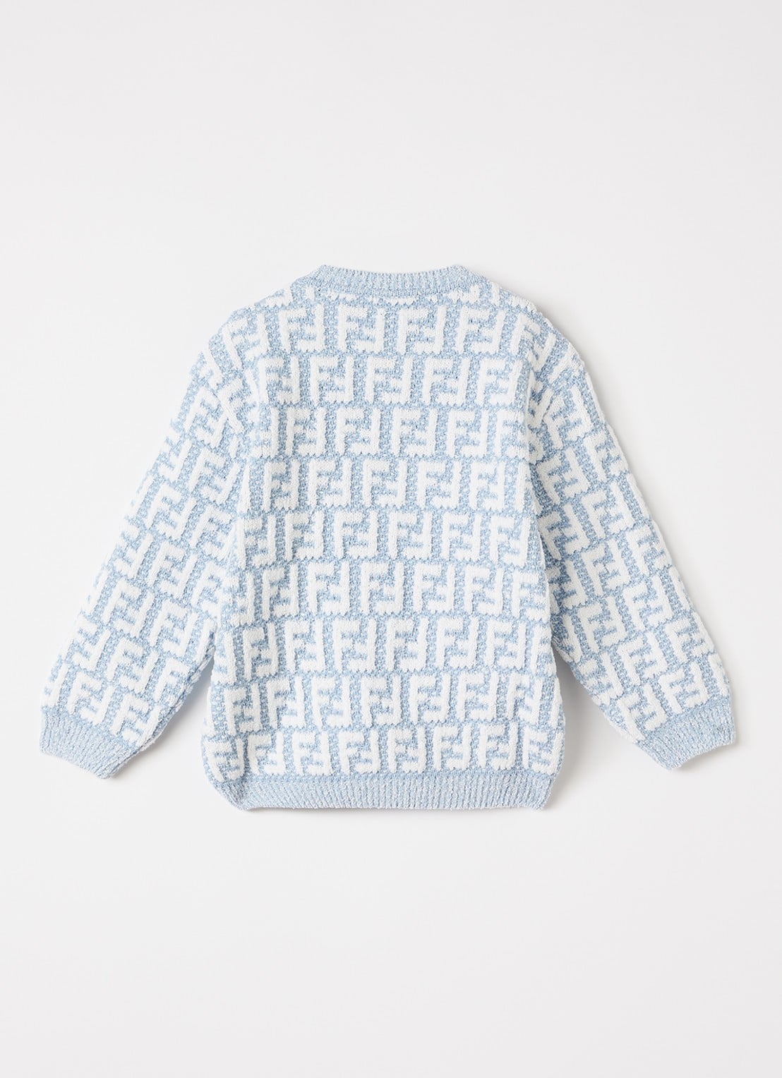 Fendi Girocollo trui met ingebreide logoprint - voorkant 2 lichtblauw