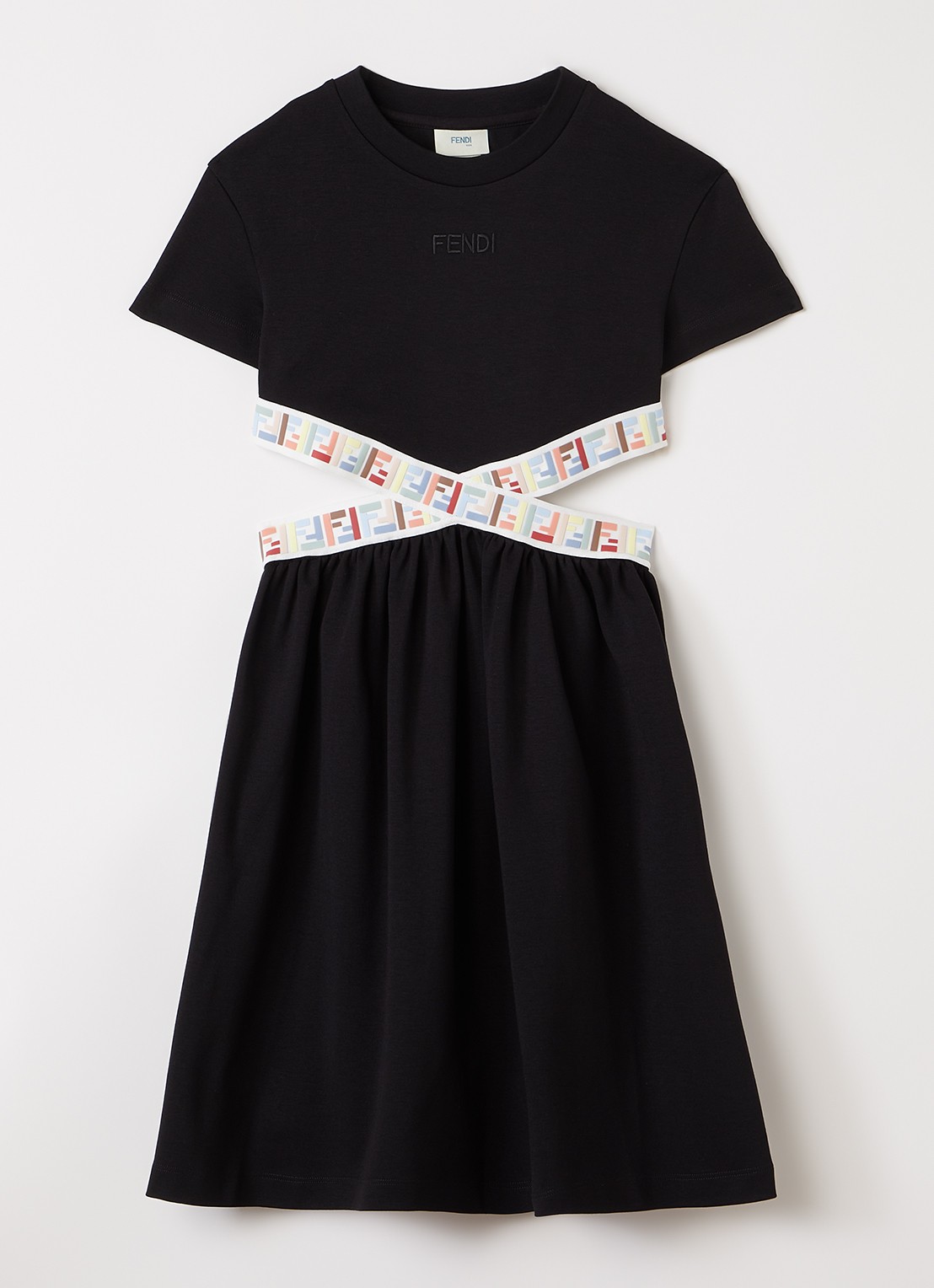 Fendi Jurk met logo - voorkant 2 zwart
