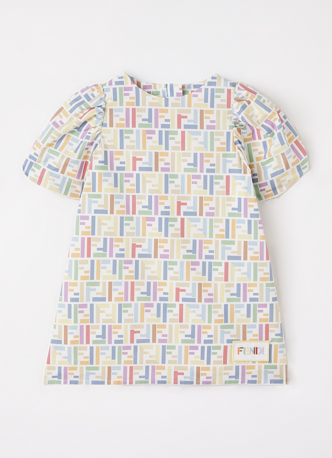 Fendi Jurk met logoprint - voorkant geel