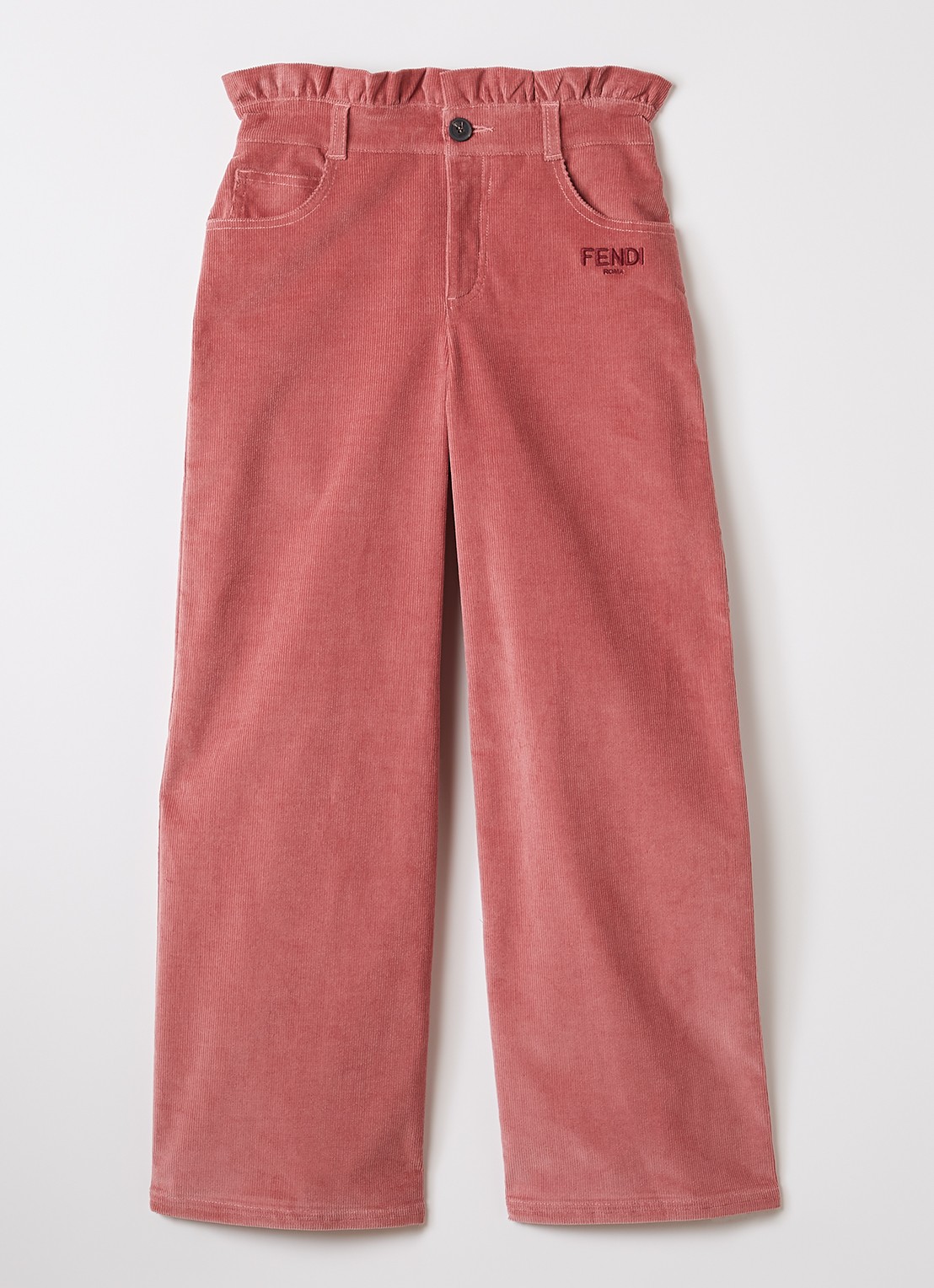 Fendi Loose fit broek van corduroy - voorkant koraalroze