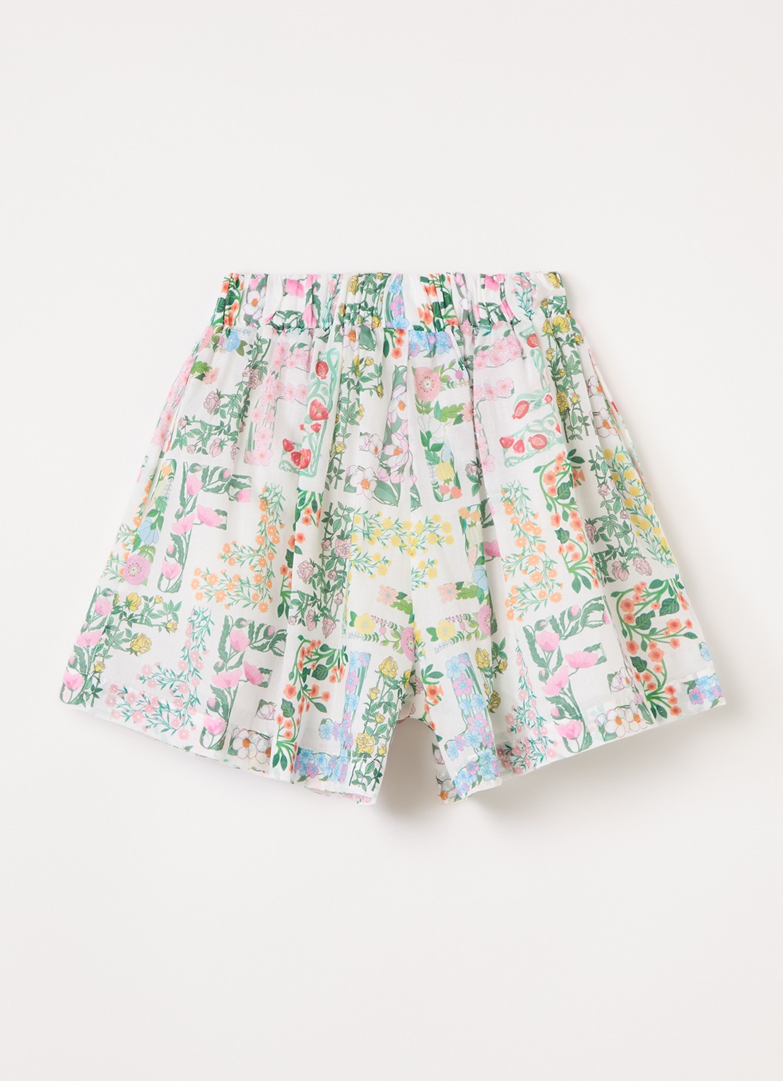 Fendi Loose fit korte broek met bloemenprint - voorkant 3 gebroken wit