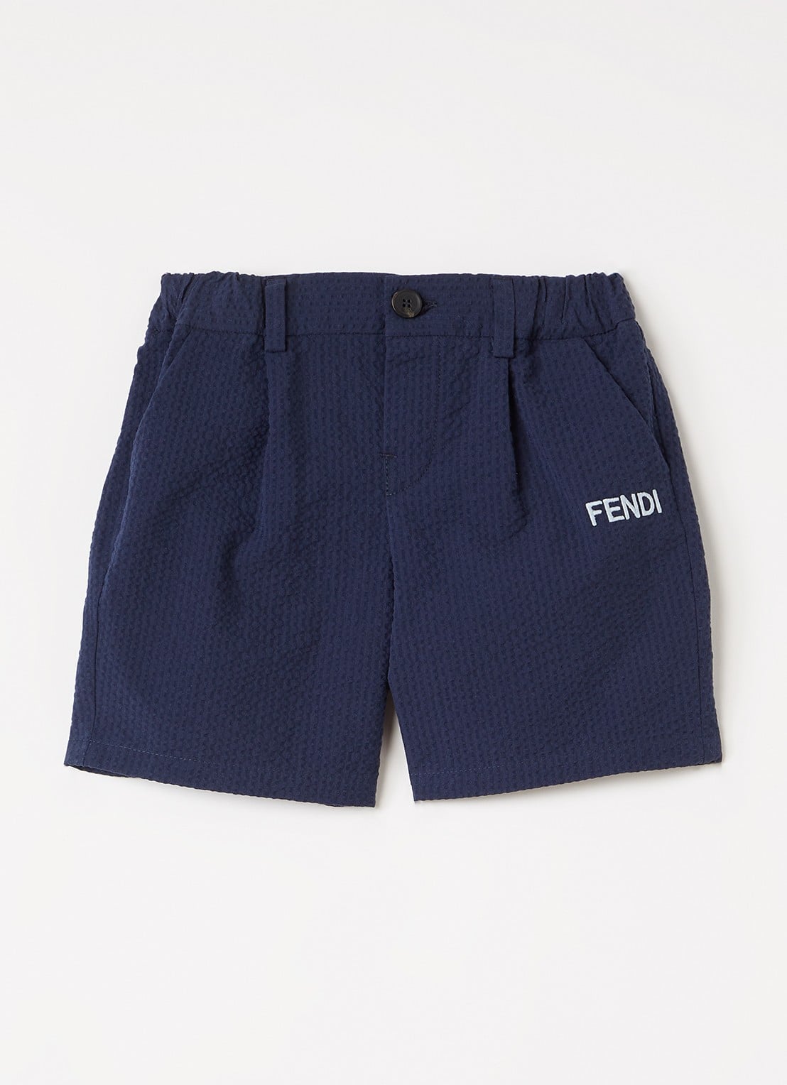 Fendi Loose fit korte broek met logo - voorkant 2 donkerblauw
