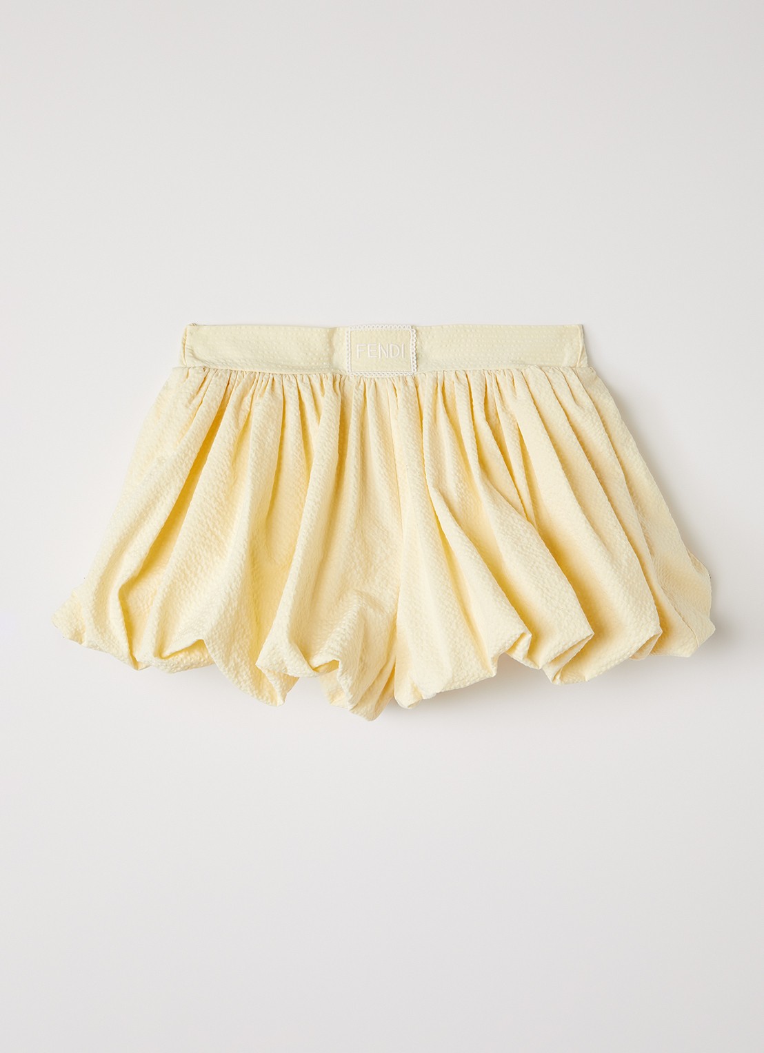 Fendi Loose fit korte broek met logoborduring - voorkant lichtgeel
