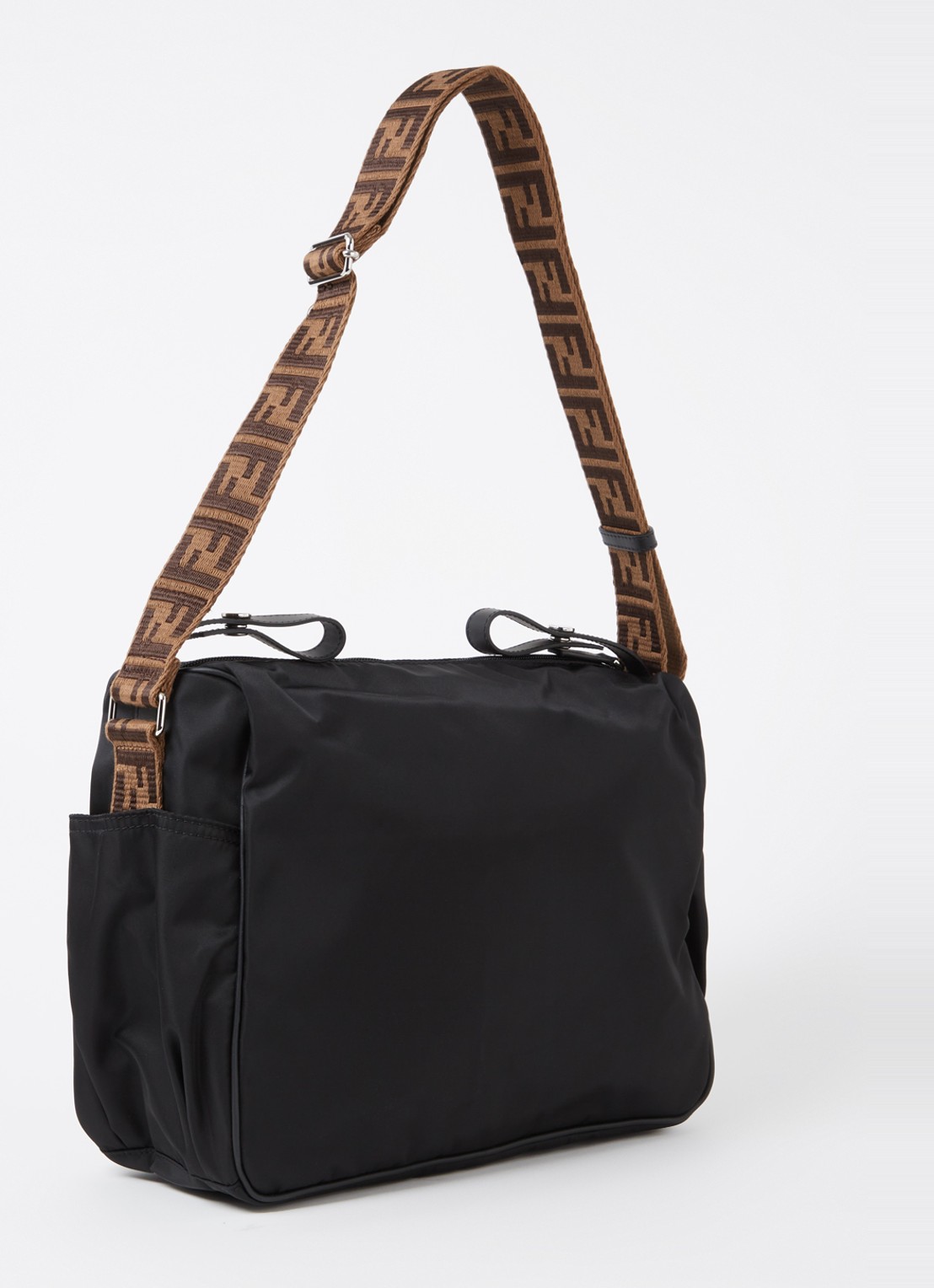 Fendi Luiertas met kalfsleren details en logo - achterkant 4 zwart