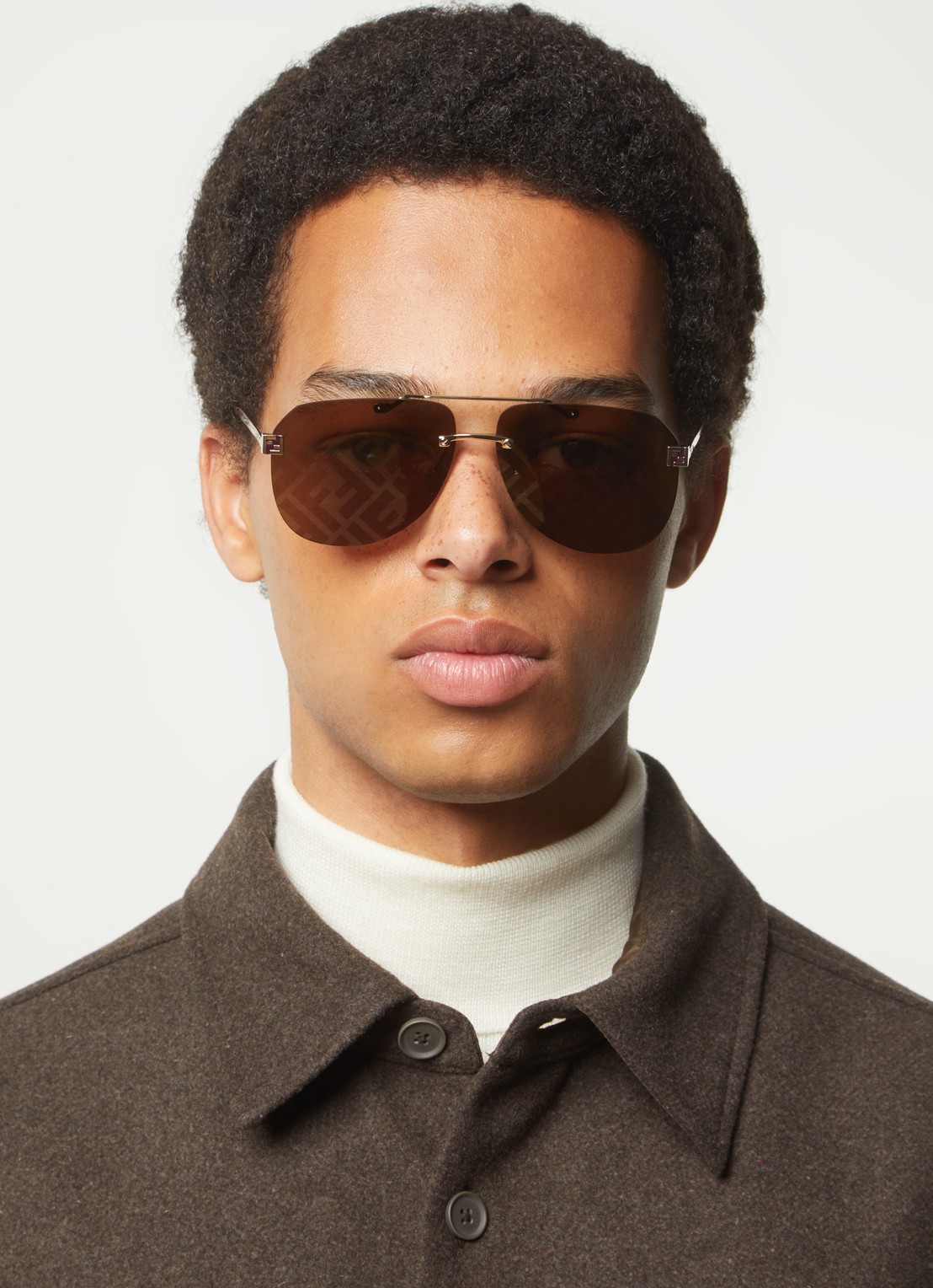 Fendi Piloten zonnebril FN000745  - voorkant 2 goud