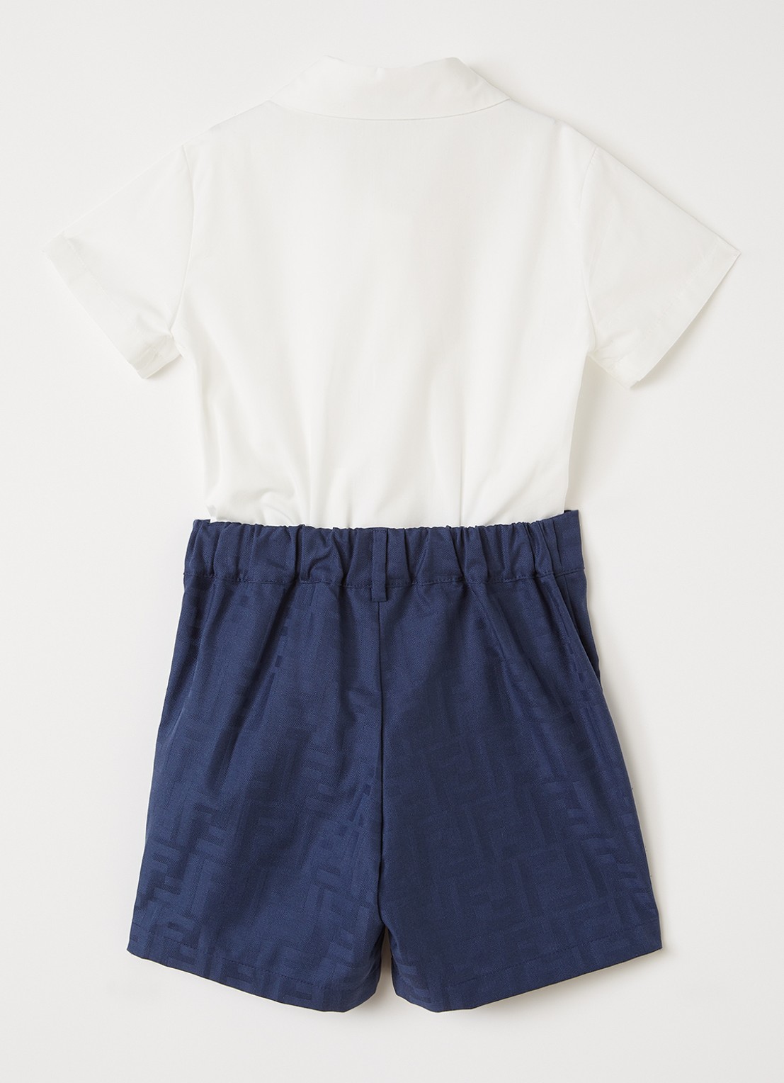 Fendi Playsuit met logoprint - voorkant 2 donkerblauw