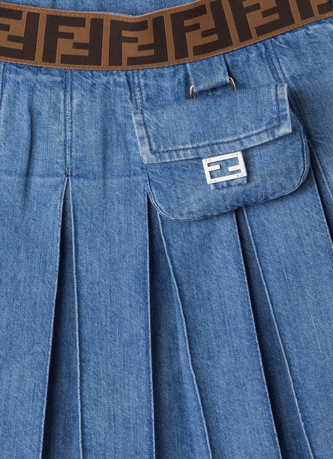 Fendi Plooirok van denim - detail 3 jeans