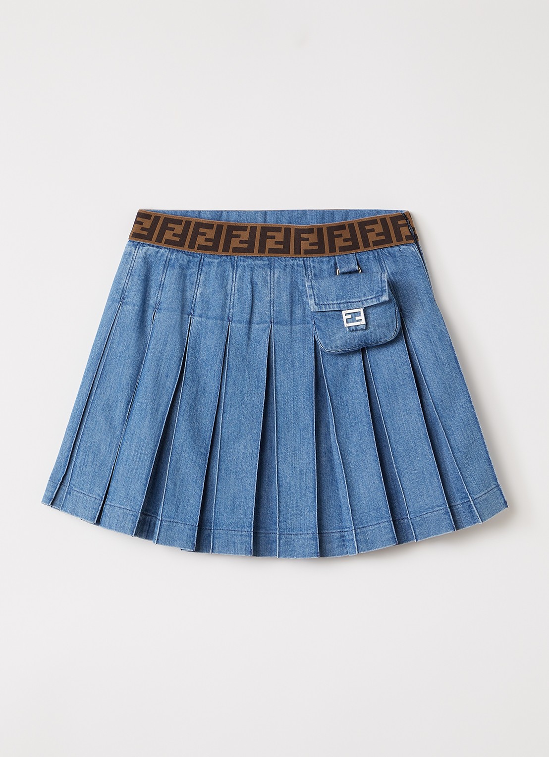 Fendi Plooirok van denim - voorkant jeans