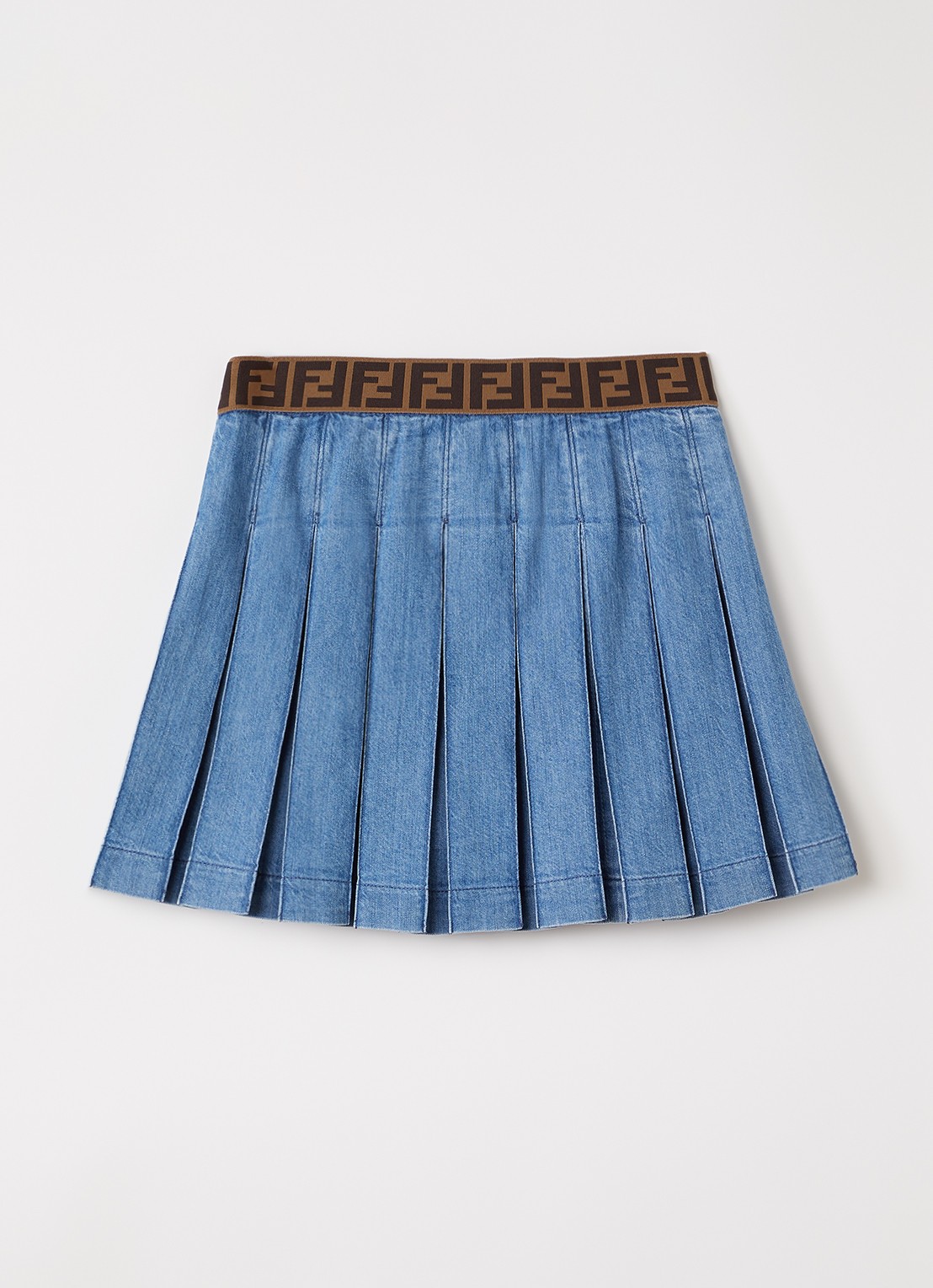 Fendi Plooirok van denim - voorkant 2 jeans