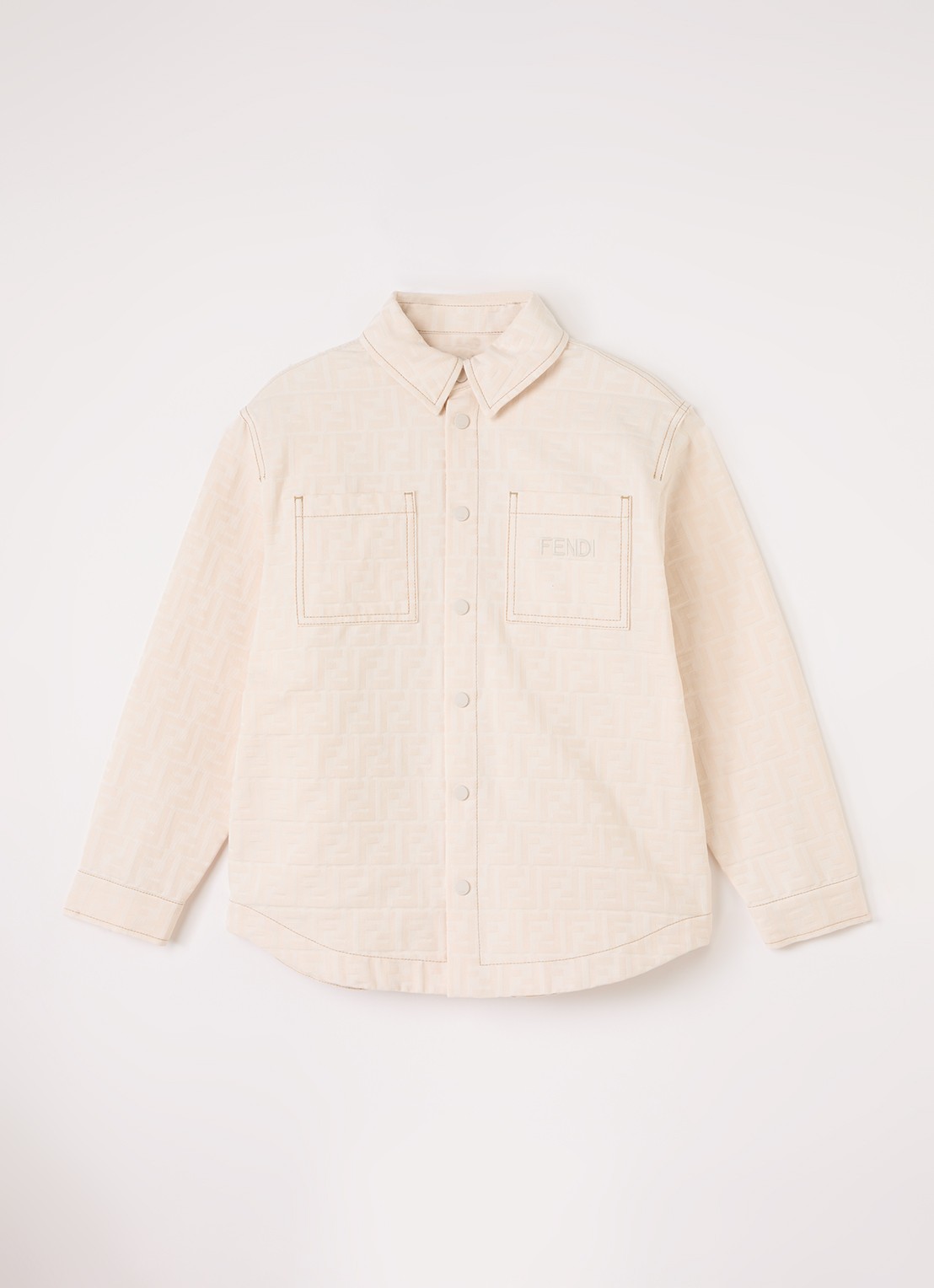 Fendi Spijkerjas met borst- en steekzakken - voorkant beige