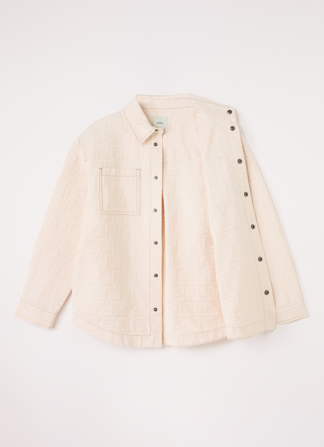 Fendi Spijkerjas met borst- en steekzakken - voorkant 2 beige